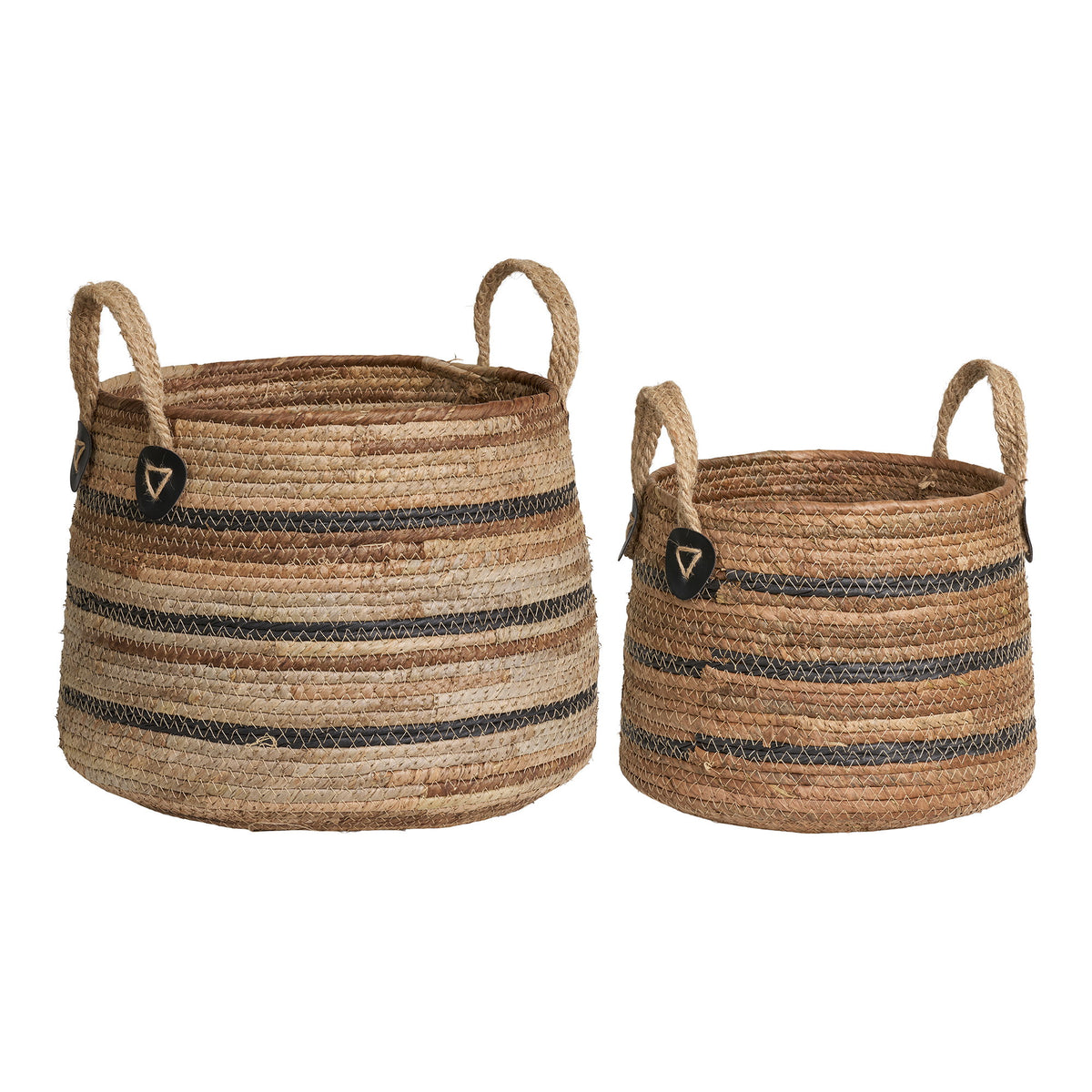 Erba Baskets - Manden, bananenblad, naturel set van 2