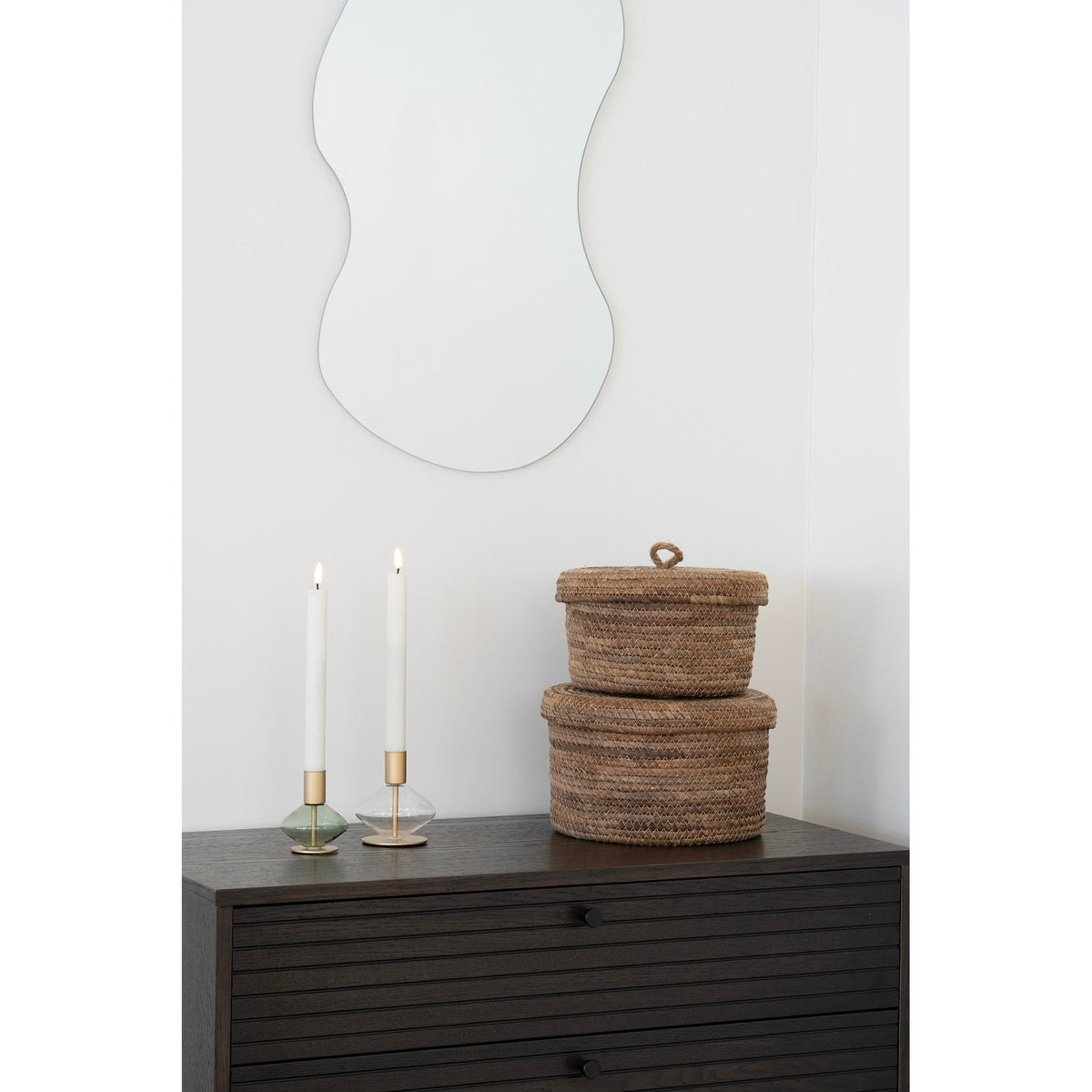 Desio Baskets - Manden, bananenblad, naturel set van 2