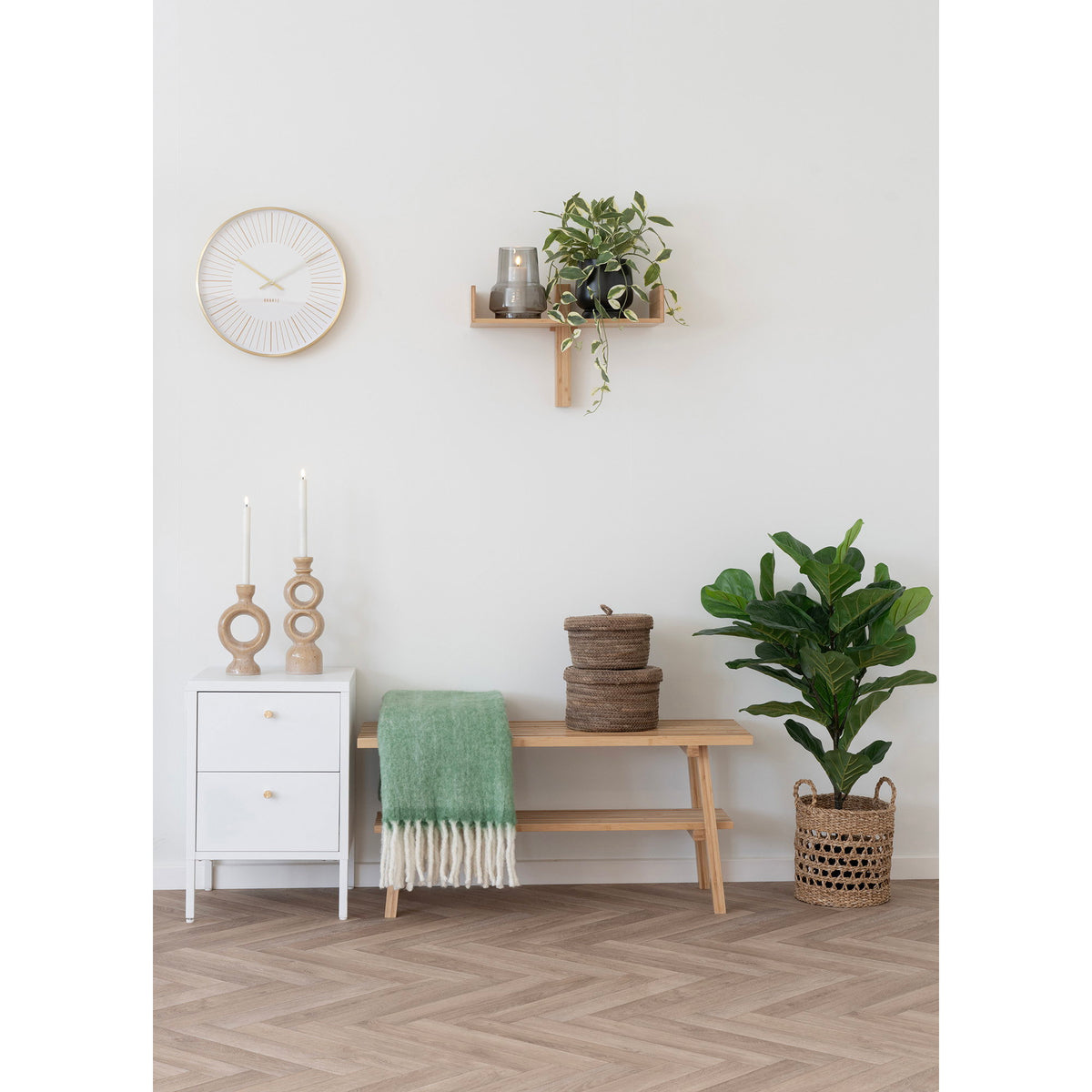 Desio Baskets - Manden, bananenblad, naturel set van 2