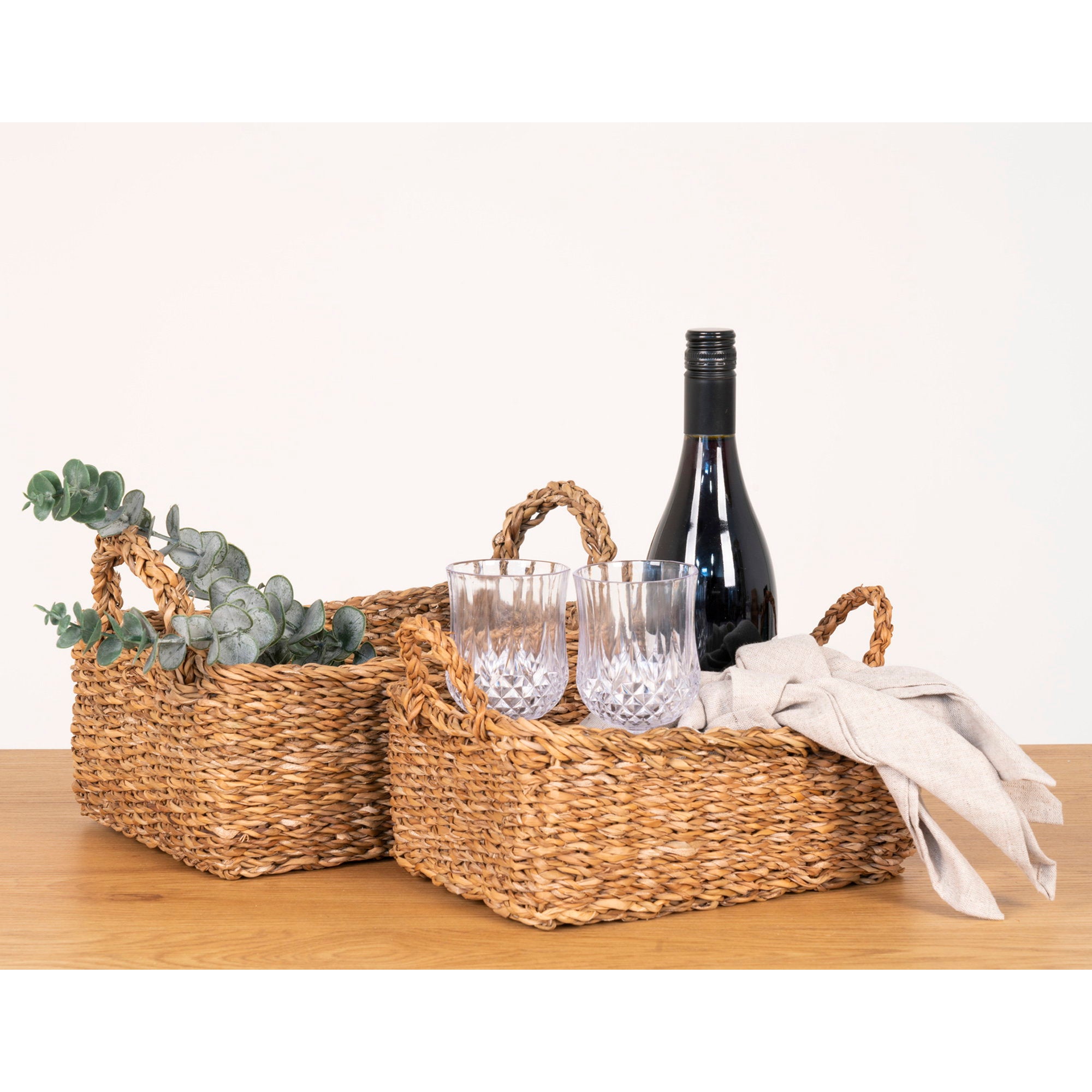 Morella Baskets - manden, zeegras, naturel, set van 2