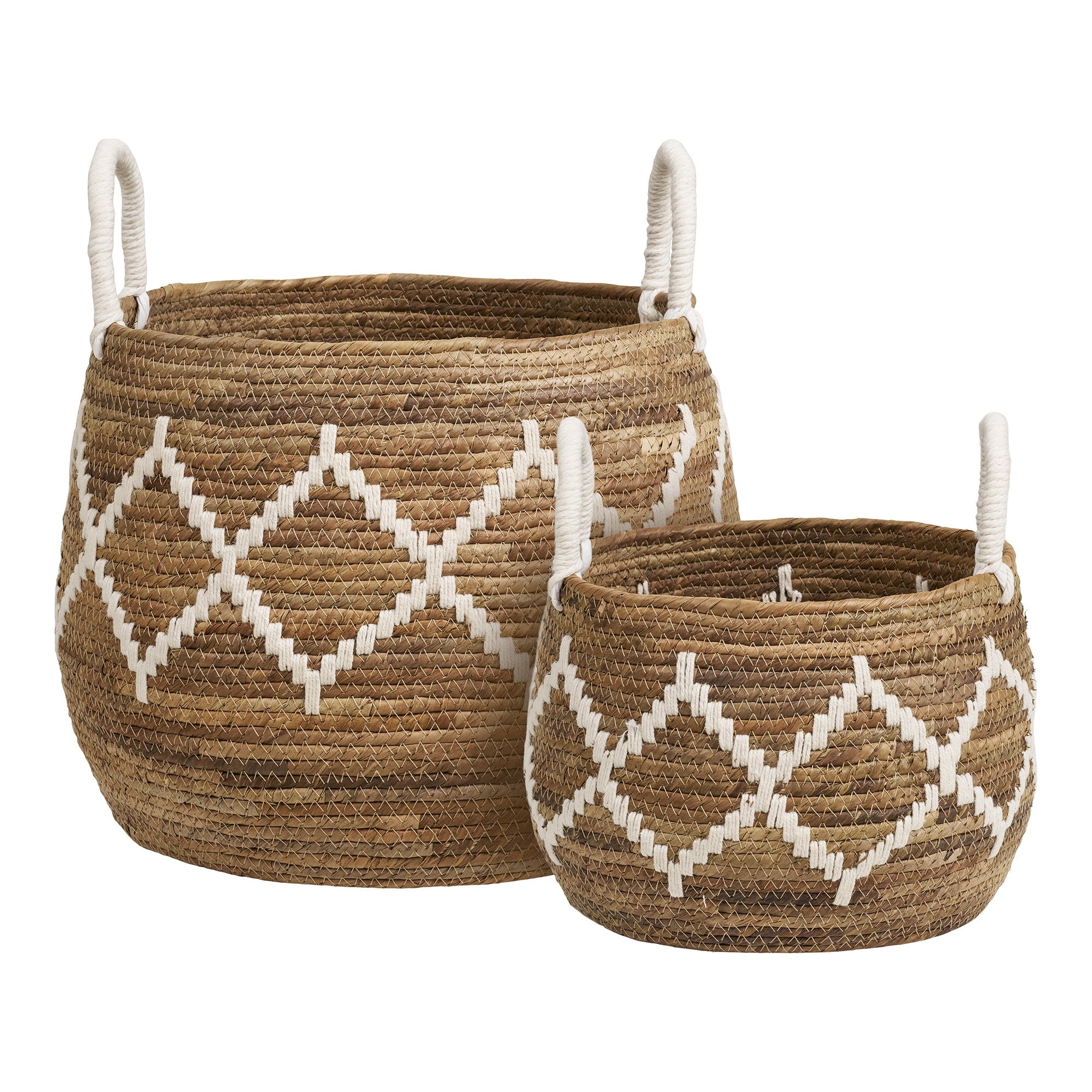 Altea Baskets - Manden, bananenblad, naturel/gebroken wit set van 2