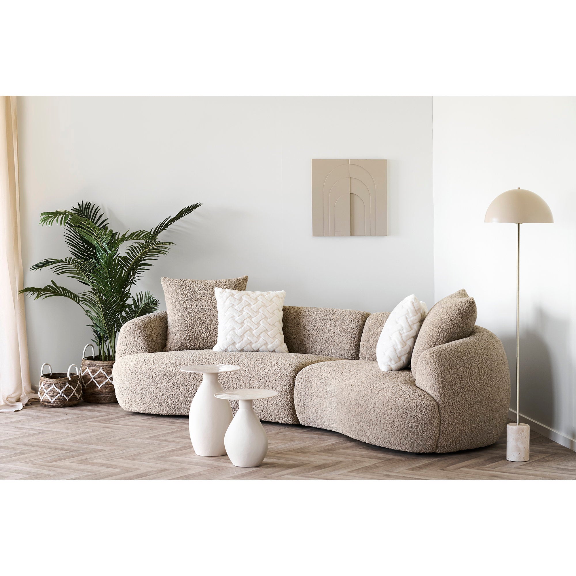 Altea Baskets - Manden, bananenblad, naturel/gebroken wit set van 2