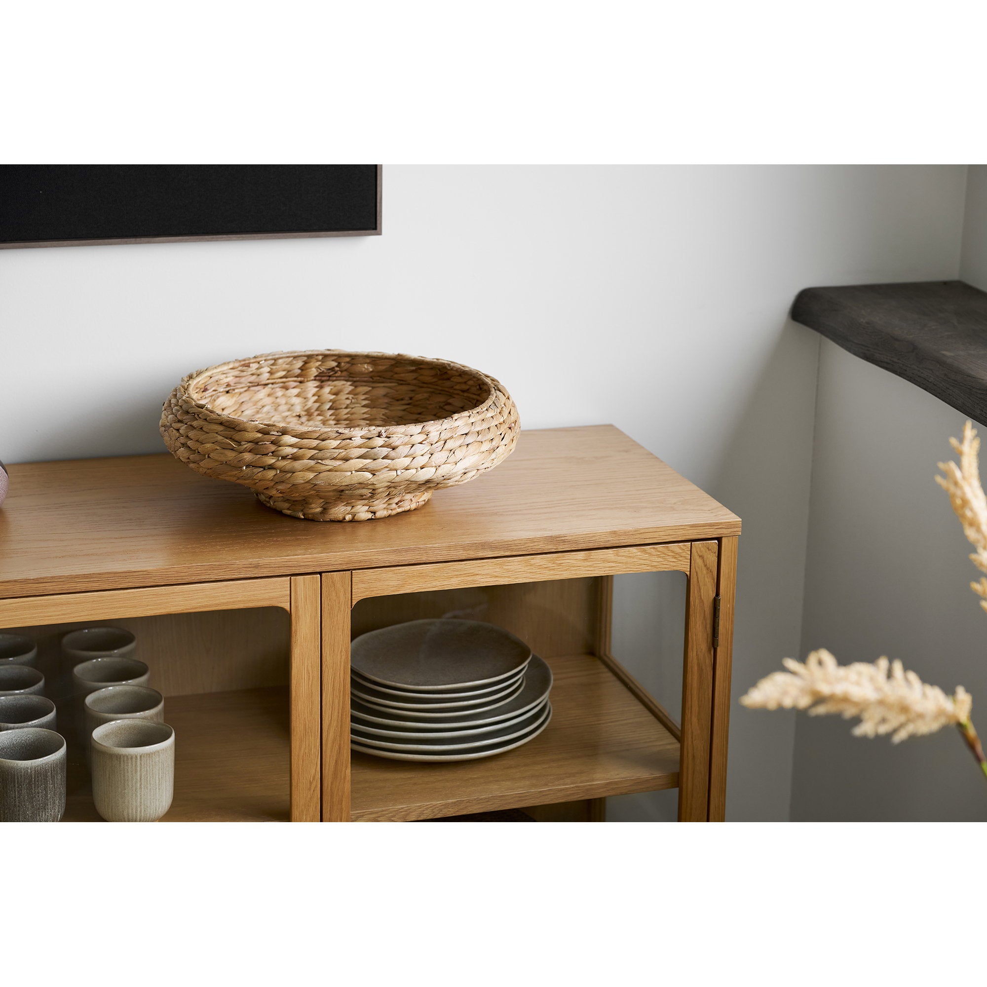 Frellesvig Tray - Dienblad, waterhyacint, naturel ø38x12,5cm