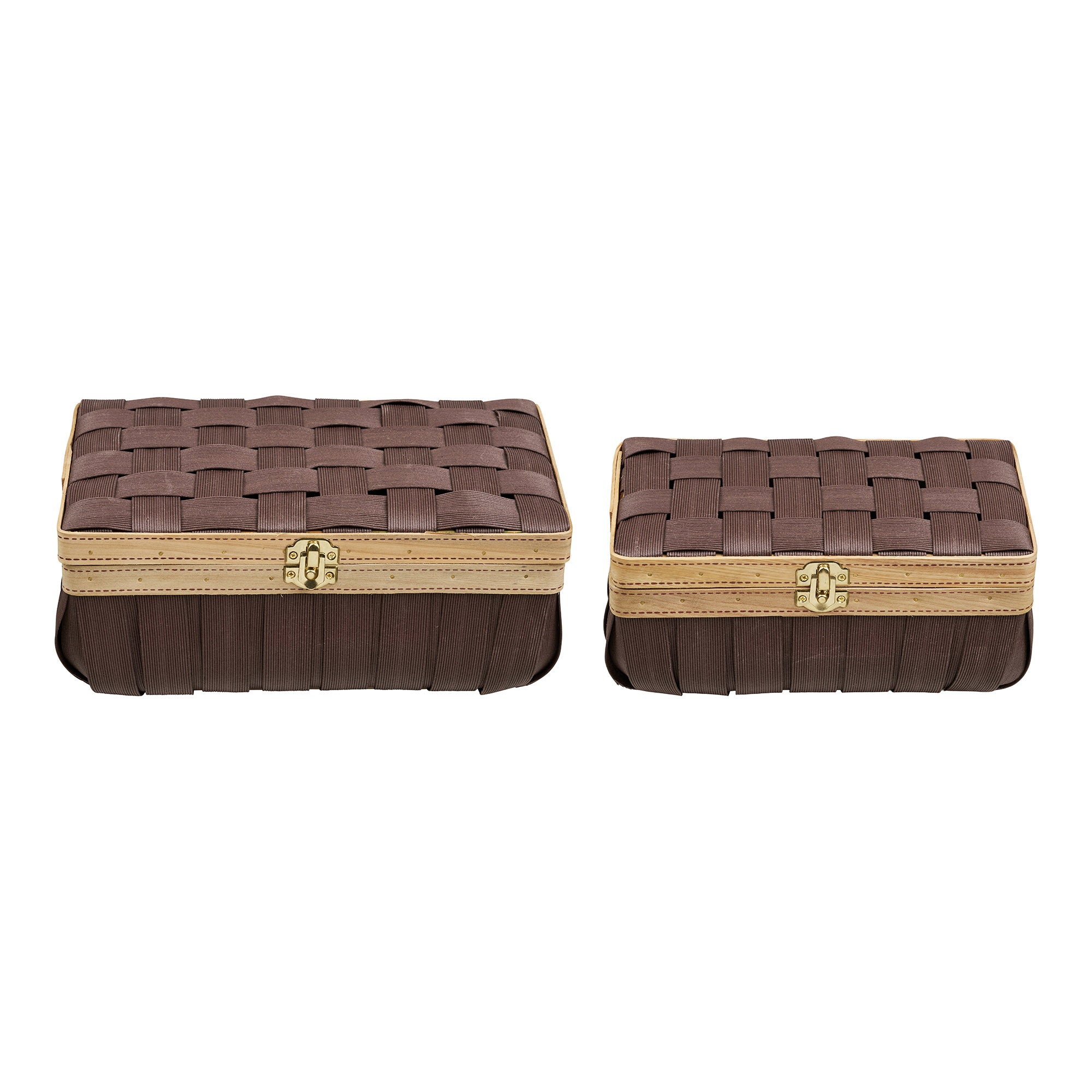 Medan Baskets - manden, houtlook, bruin, set van 2