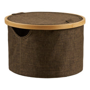 Noto Basket - Mand, rond, bamboe/textiel, bruin, ø30x20 cm
