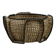Medan Basket - Mand, zeegras, naturel/zwart, ø33x20 cm