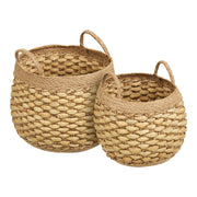 Strahan Baskets - Manden, zeegras/waterhyacint, naturel, set van 2