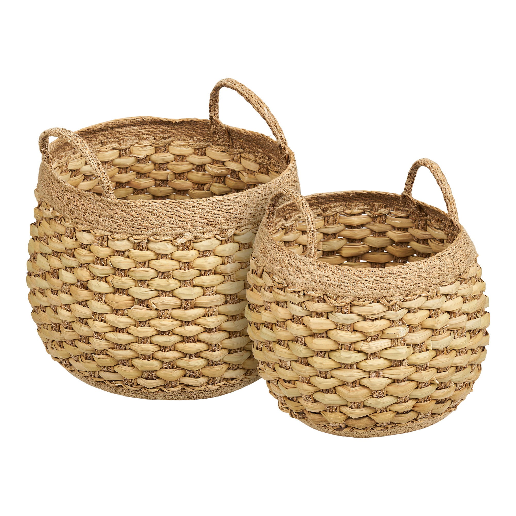 Strahan Baskets - Manden, zeegras/waterhyacint, naturel, set van 2