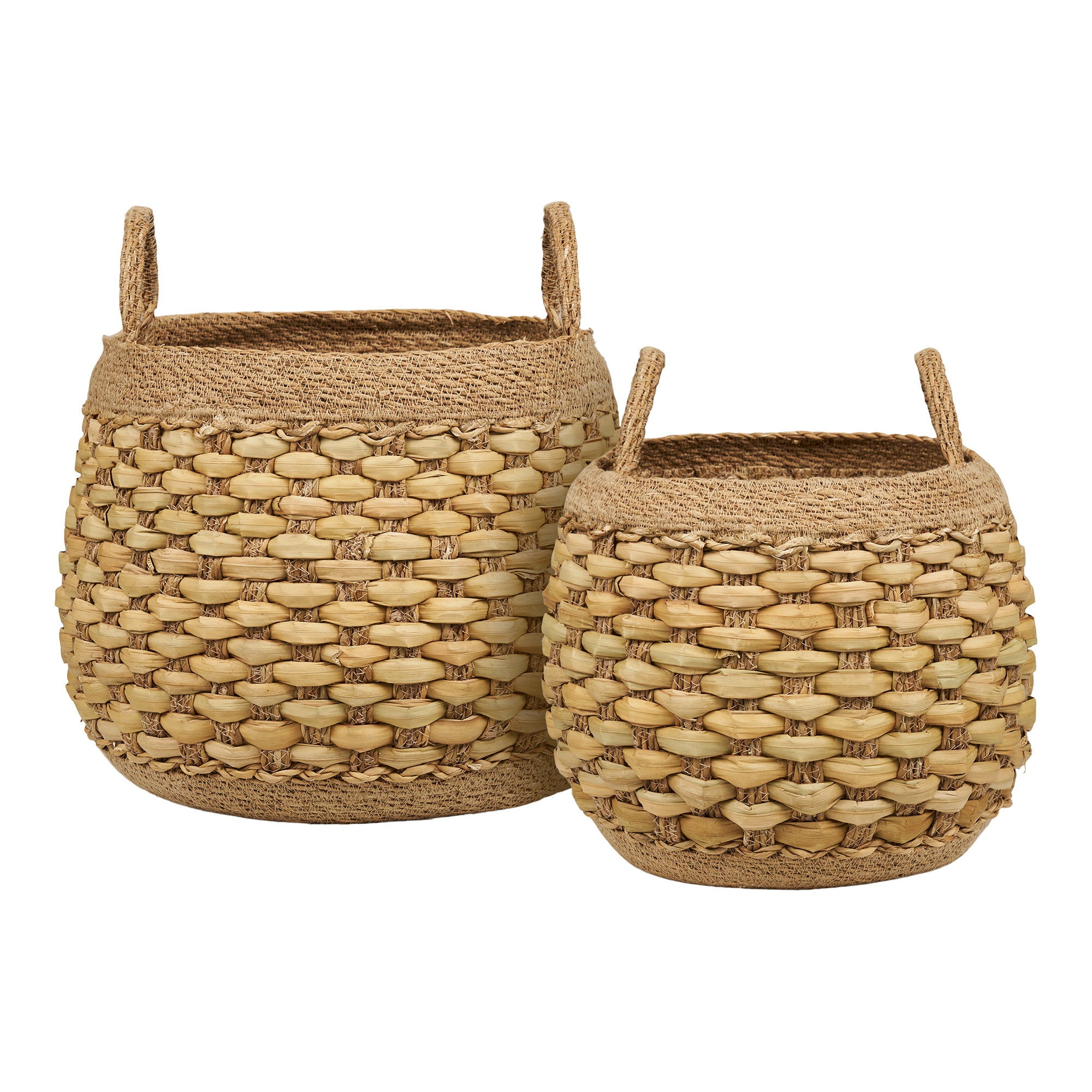 Strahan Baskets - Manden, zeegras/waterhyacint, naturel, set van 2