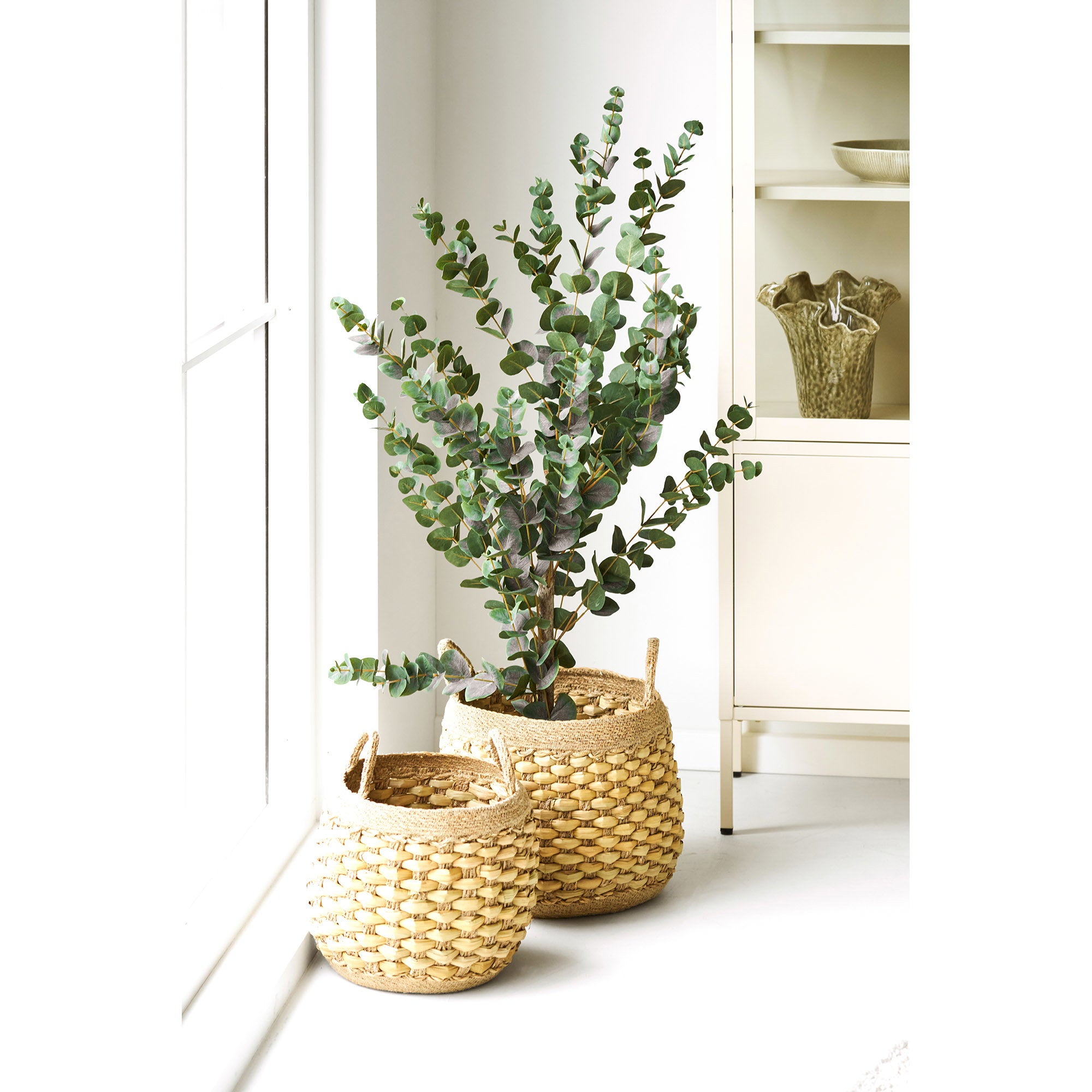 Strahan Baskets - Manden, zeegras/waterhyacint, naturel, set van 2