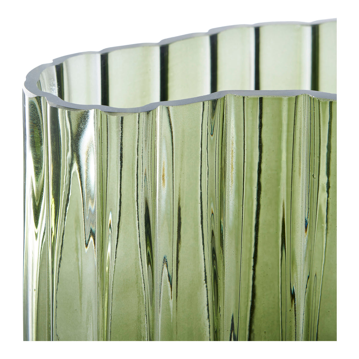 Vaas - glas, gerookt groen 21x12x26,5 cm
