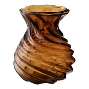 Vaas - Vaas, mondgeblazen glas, gerookt bruin ø16x18,5 cm
