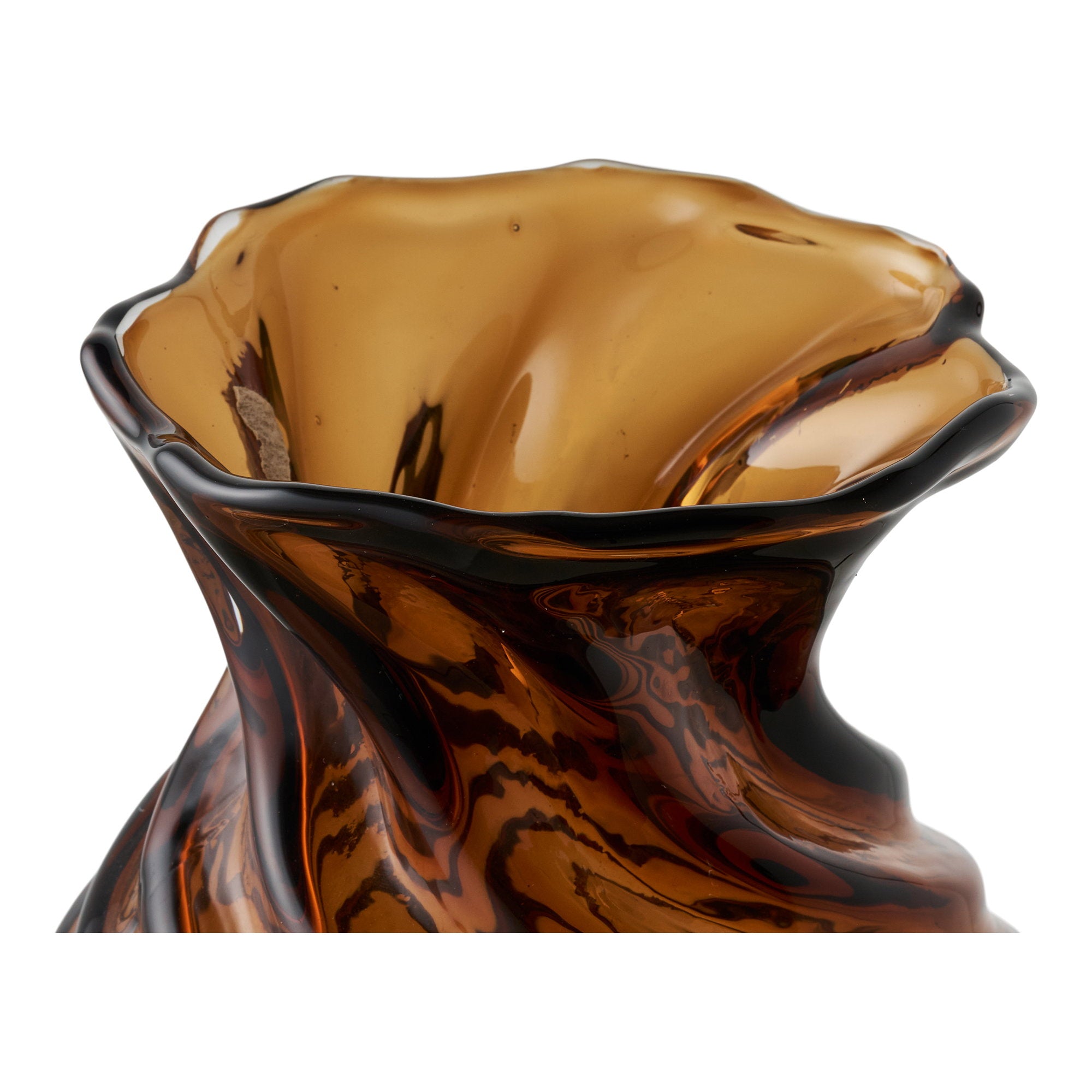 Vaas - Vaas, mondgeblazen glas, gerookt bruin ø16x18,5 cm