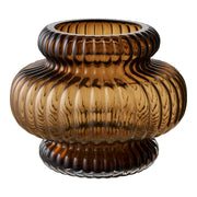 Vaas - Vaas, mondgeblazen glas, gerookt bruin ø20x16 cm