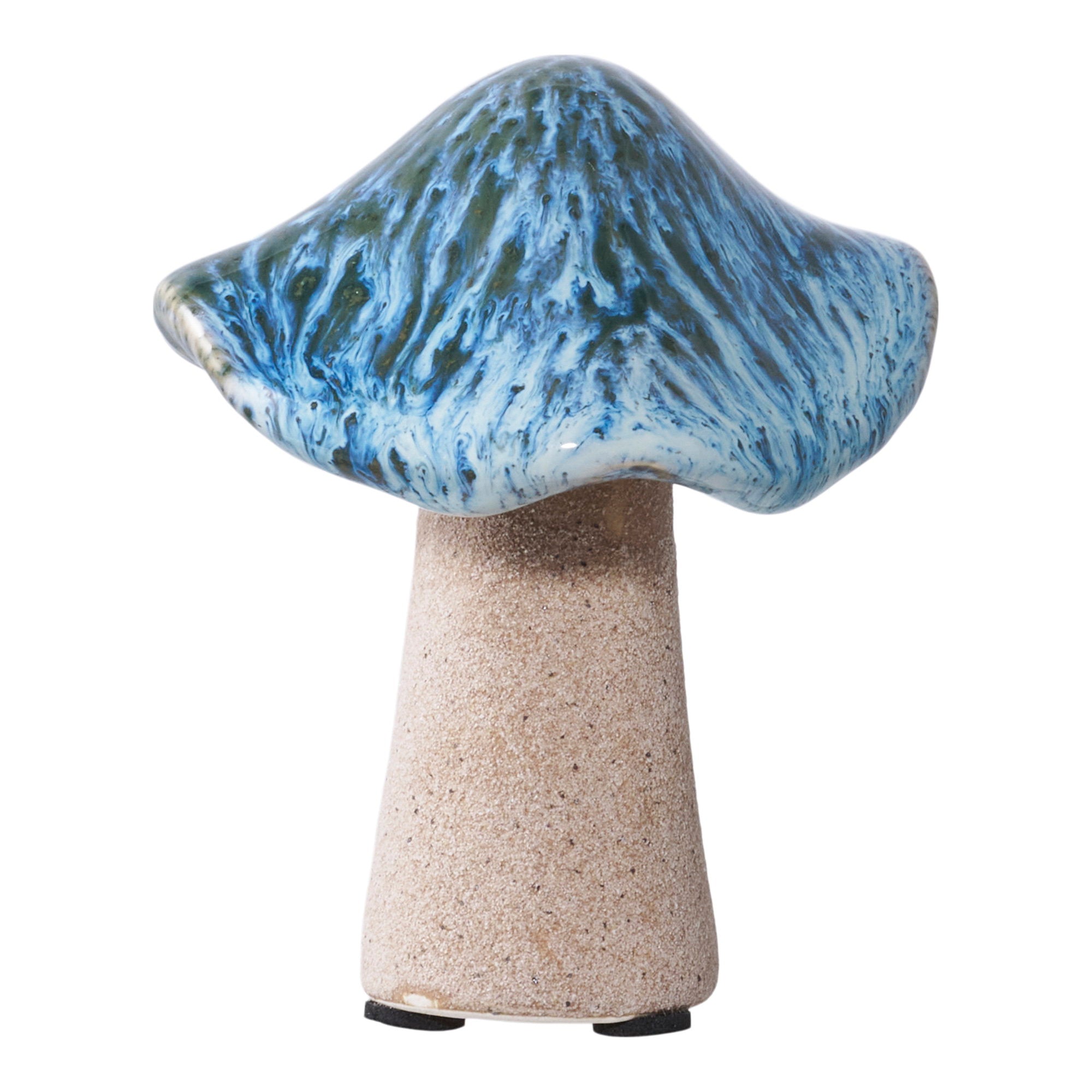Decoratieve paddenstoelen - decoratieve paddenstoelen, keramisch, groen, bruin, blauw, set van 3
