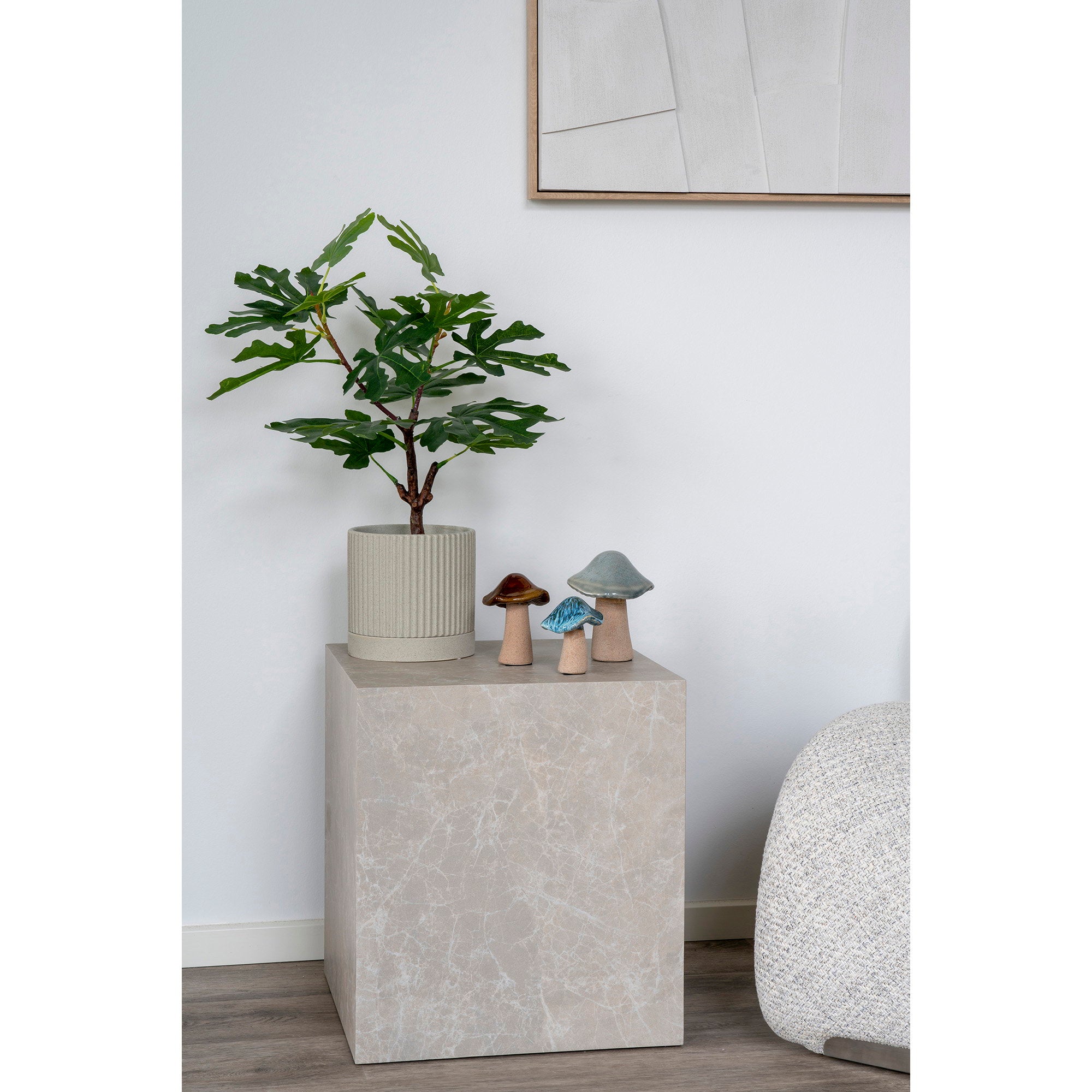 Decoratieve paddenstoelen - decoratieve paddenstoelen, keramisch, groen, bruin, blauw, set van 3