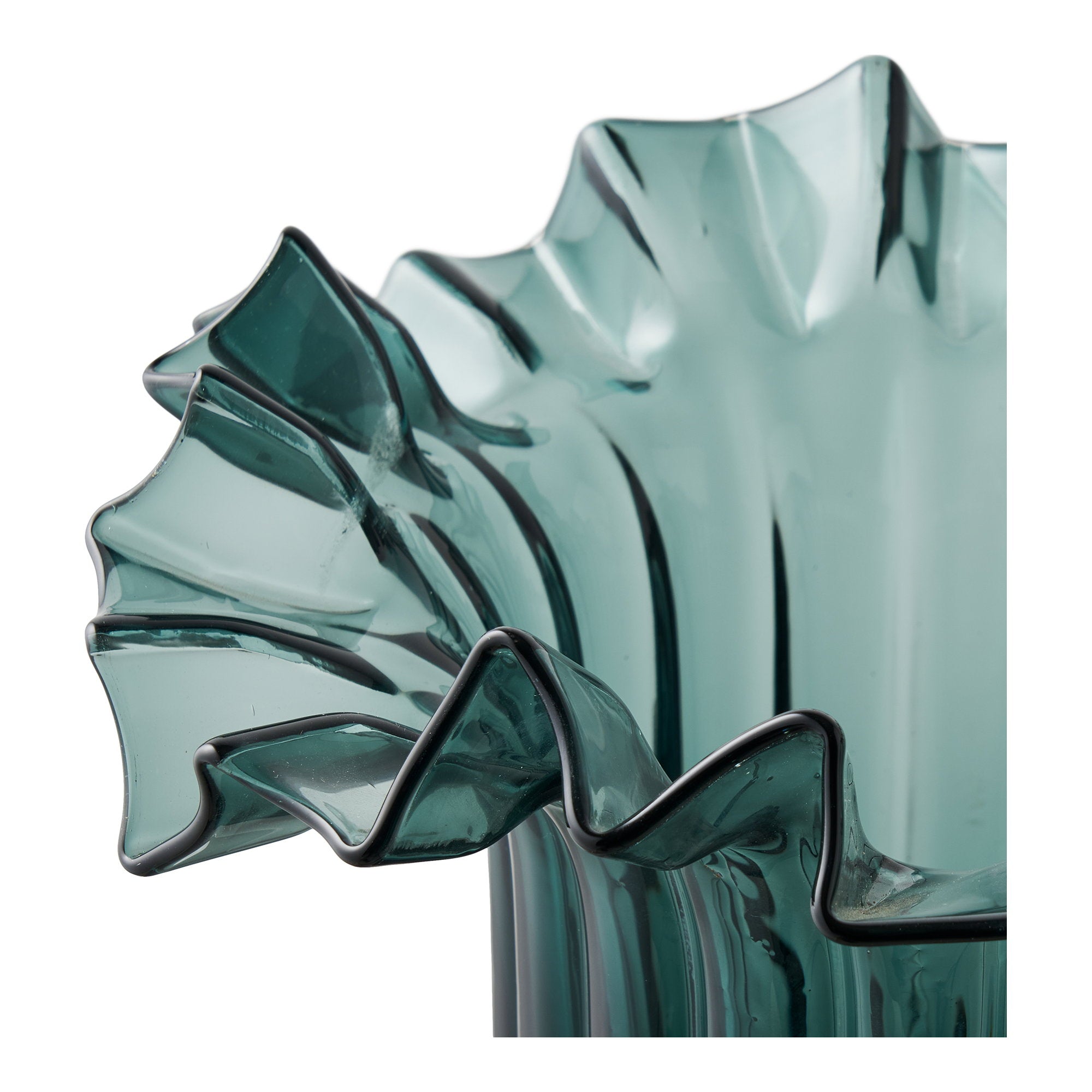 Vaas - Vaas, mondgeblazen glas, donkergroen ø25x30 cm