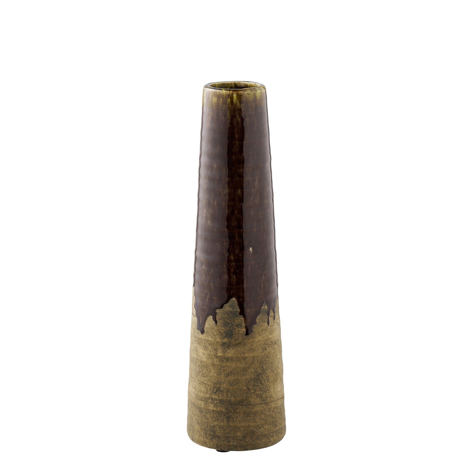 Vaas - Vaas, keramiek, bruin ø11x39 cm