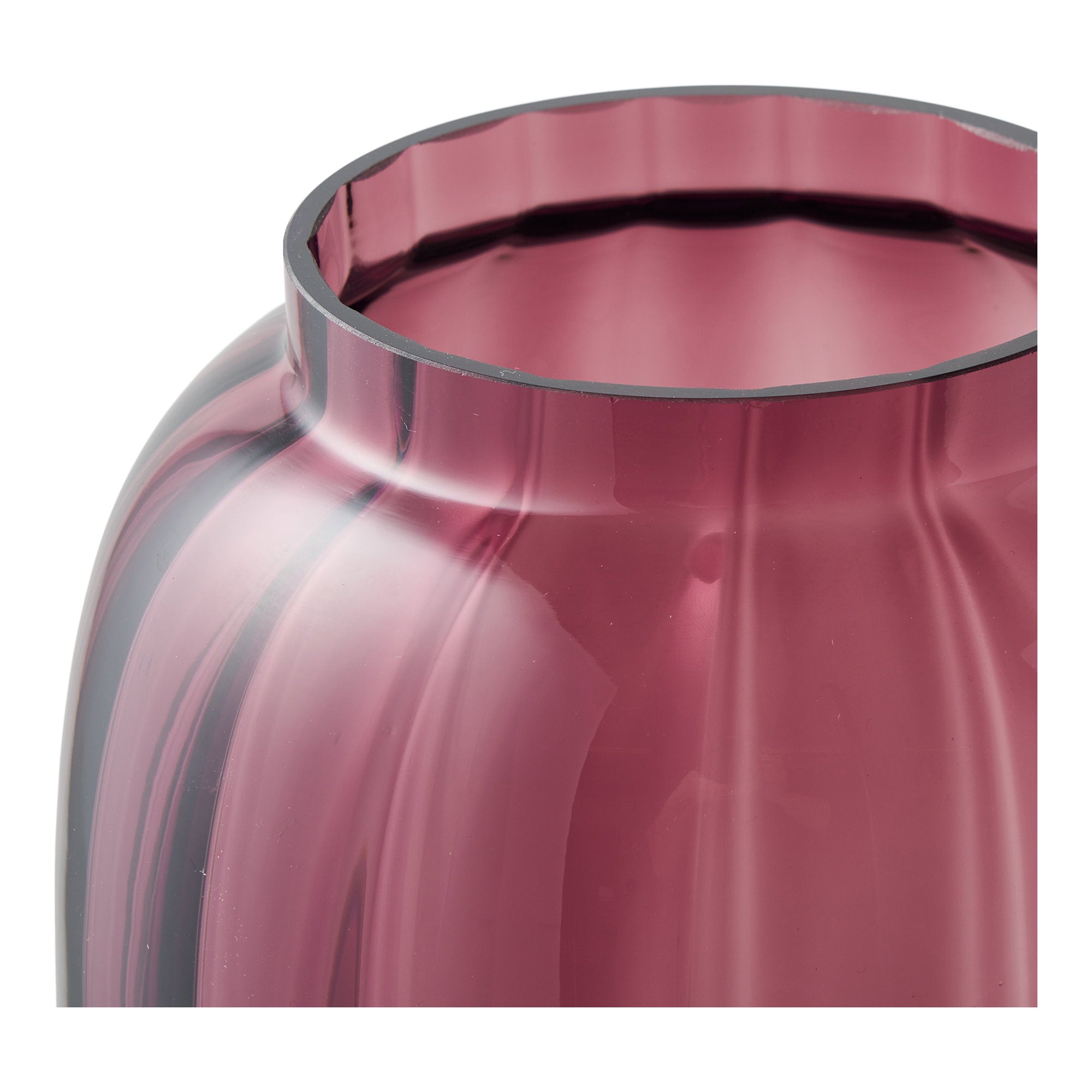 Vaas - Vaas, mondgeblazen glas, gerookt rood ø17x21 cm