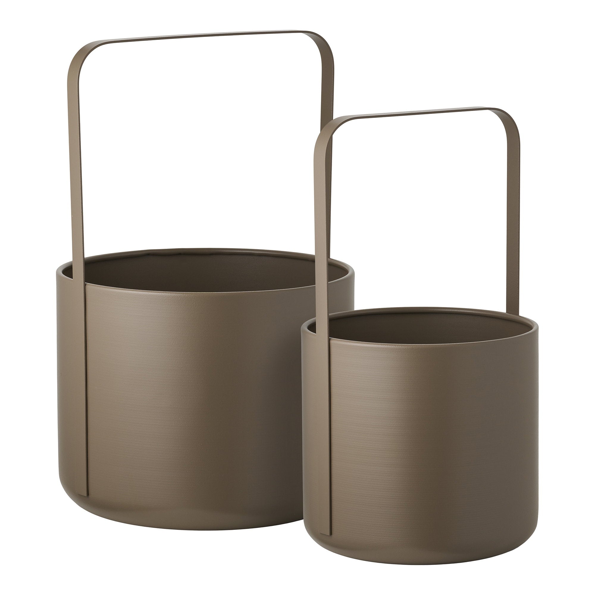 Bloempot - Bloempot, staal, bruin, set van 2