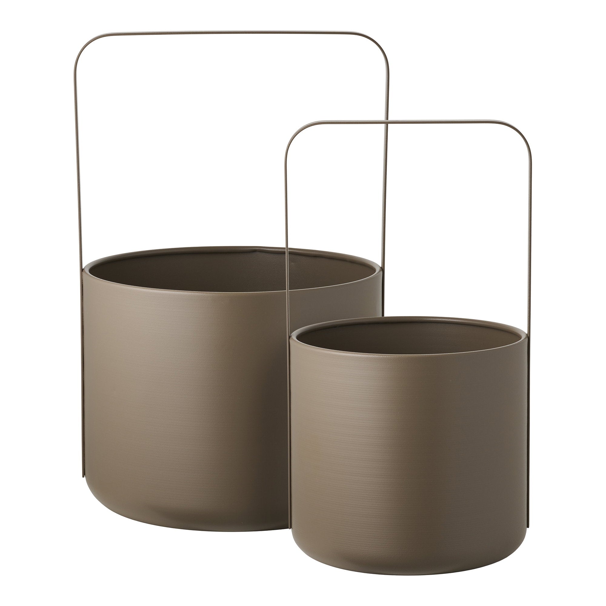 Bloempot - Bloempot, staal, bruin, set van 2