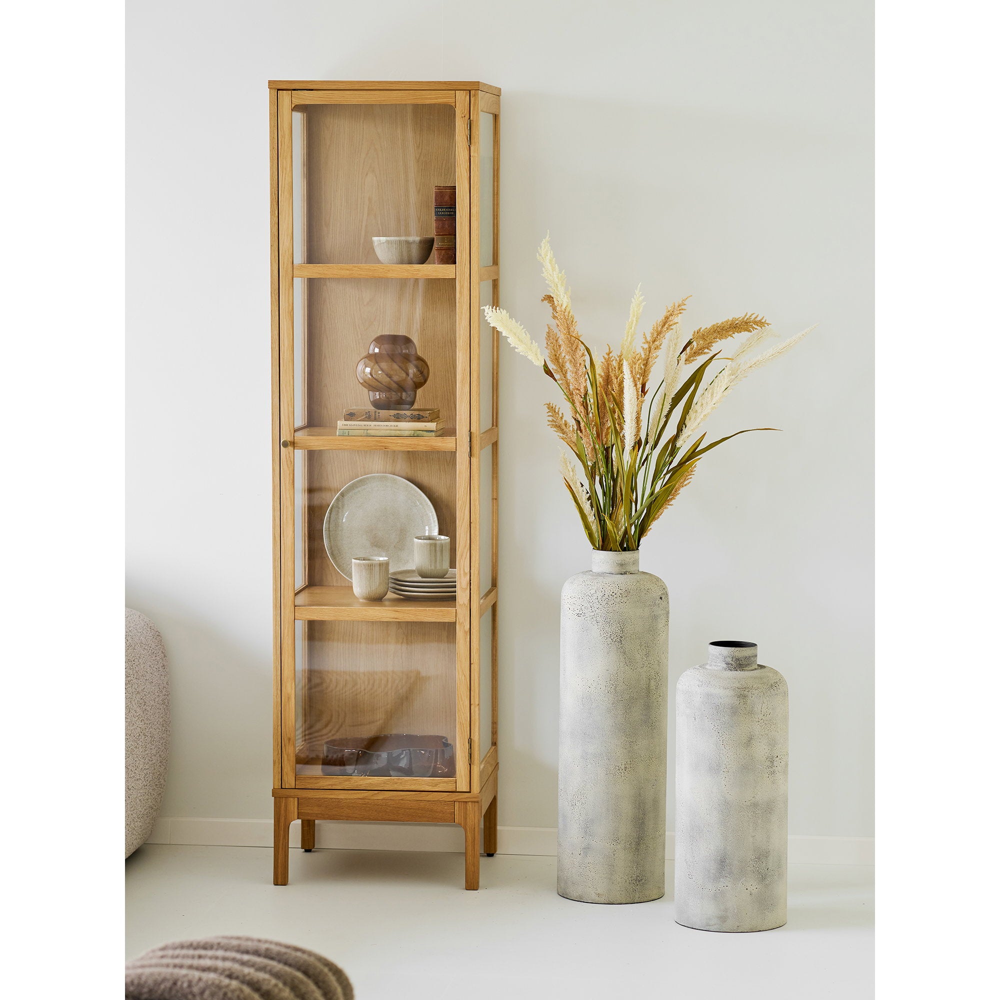 Hou Decoratieve Pot - Decoratieve pot, metaal, antiek beige ø24x60,5 cm