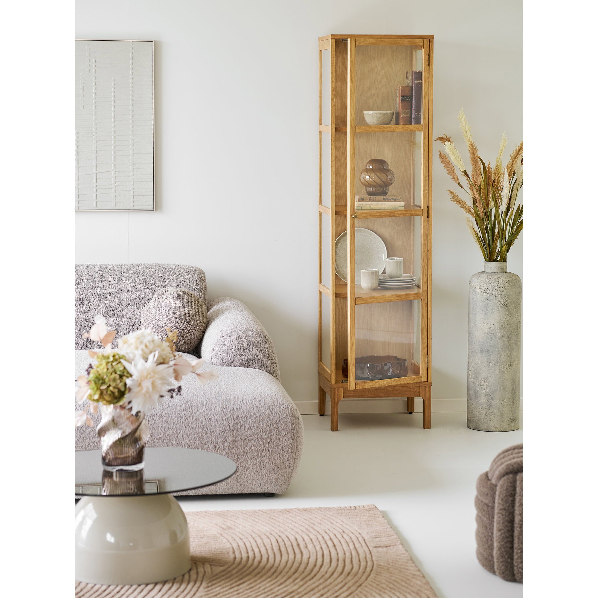 Hou Decoratieve Pot - Decoratieve pot, metaal, antiek beige ø24x78,5 cm