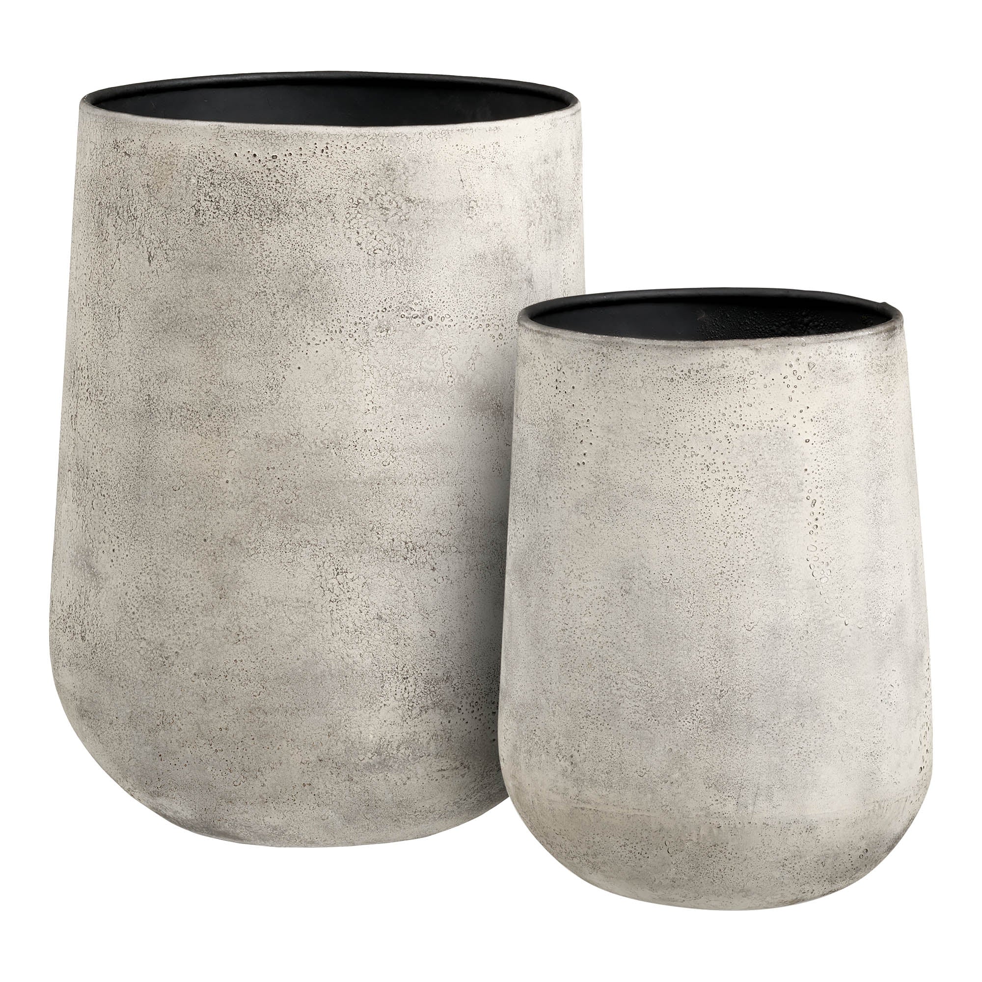 Hou Decorative Pot - decoratieve pot, metaal, antiek beige, set van 2