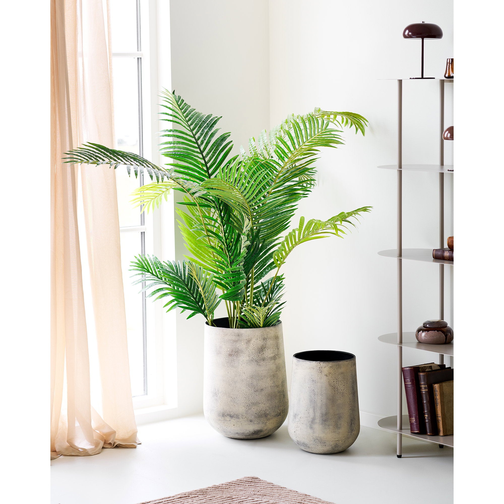 Hou Decorative Pot - decoratieve pot, metaal, antiek beige, set van 2