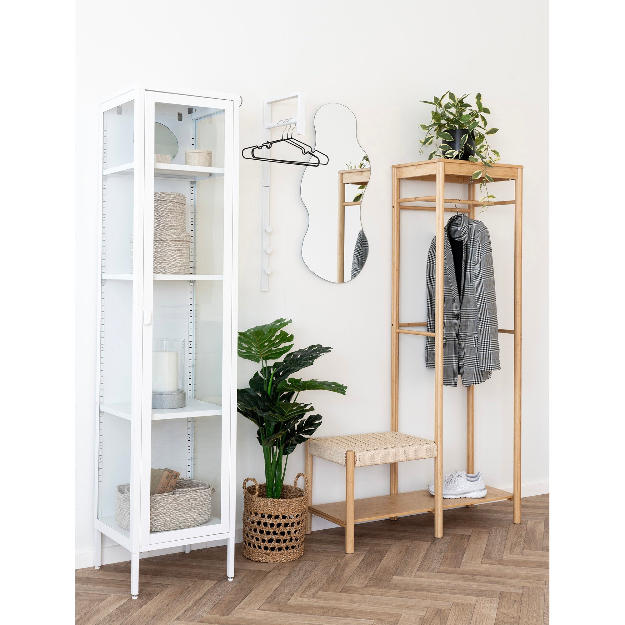 Trento Kledingrek - Kledingrek, metaal, wit 3x30x82 cm