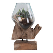 San Marino Waterdrop - Waterdrop, teak/glas, naturel H:25 cm