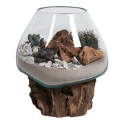 San Marino Waterdrop - Waterdrop, teak/glas, naturel H:15-20 cm