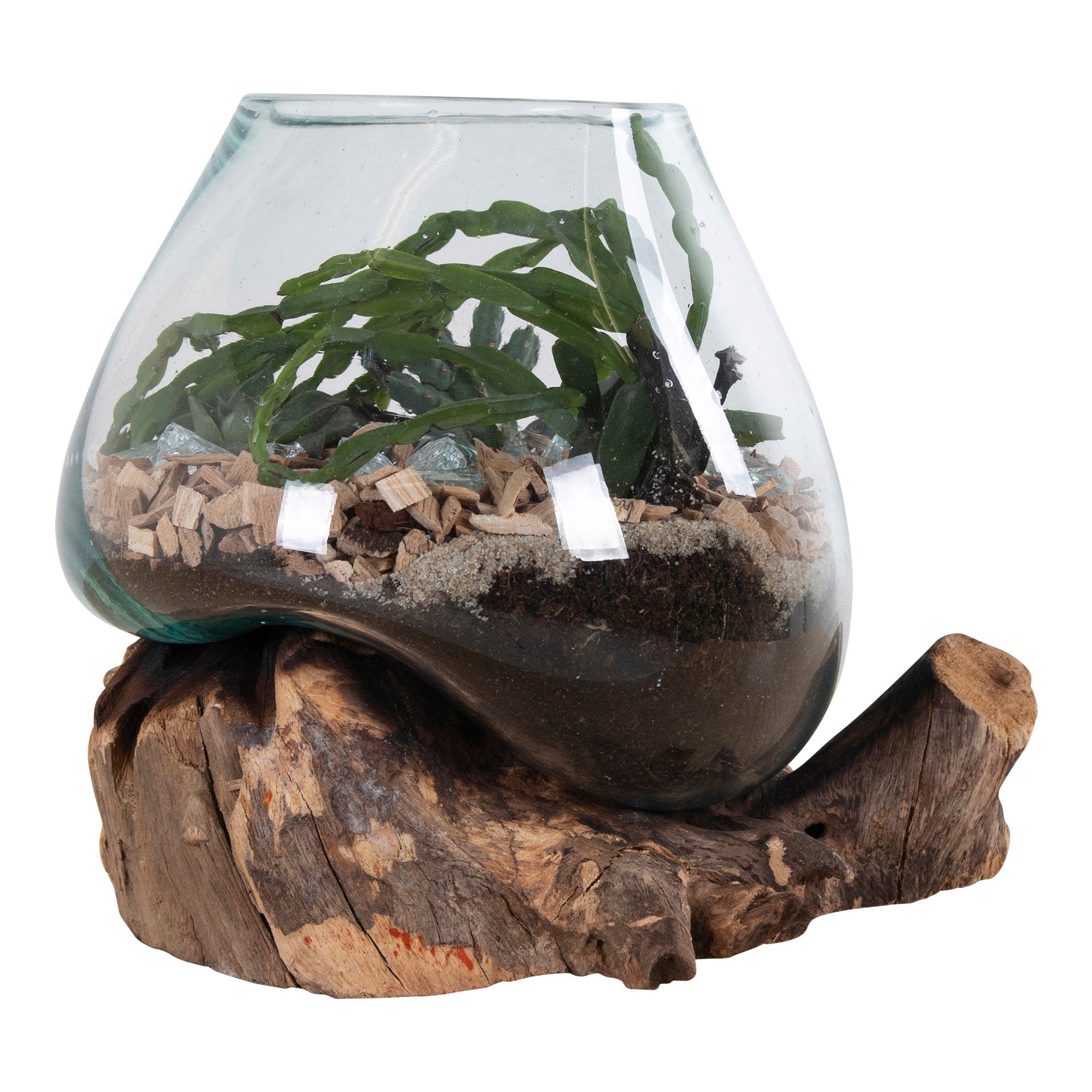 San Marino Waterdrop - Waterdrop, teak/glas, naturel H:15-20 cm