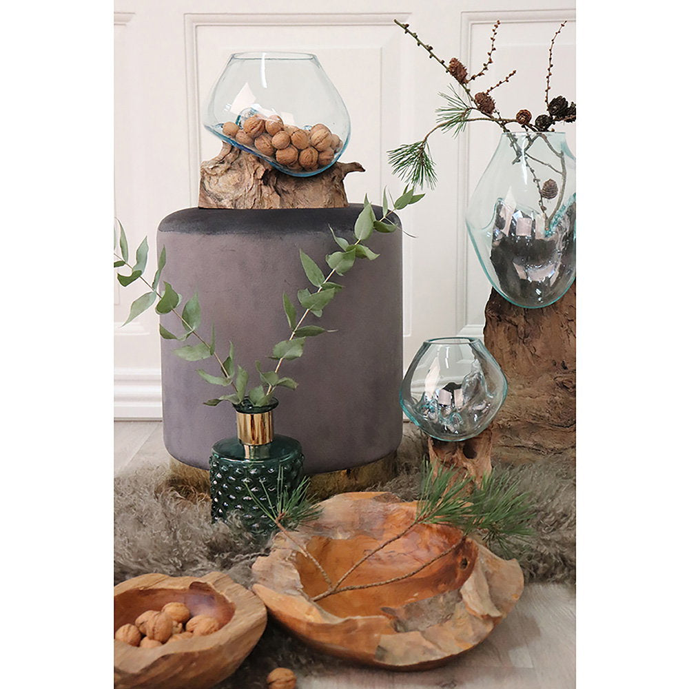 San Marino Waterdrop - Waterdrop, teak/glas, naturel H:15-20 cm