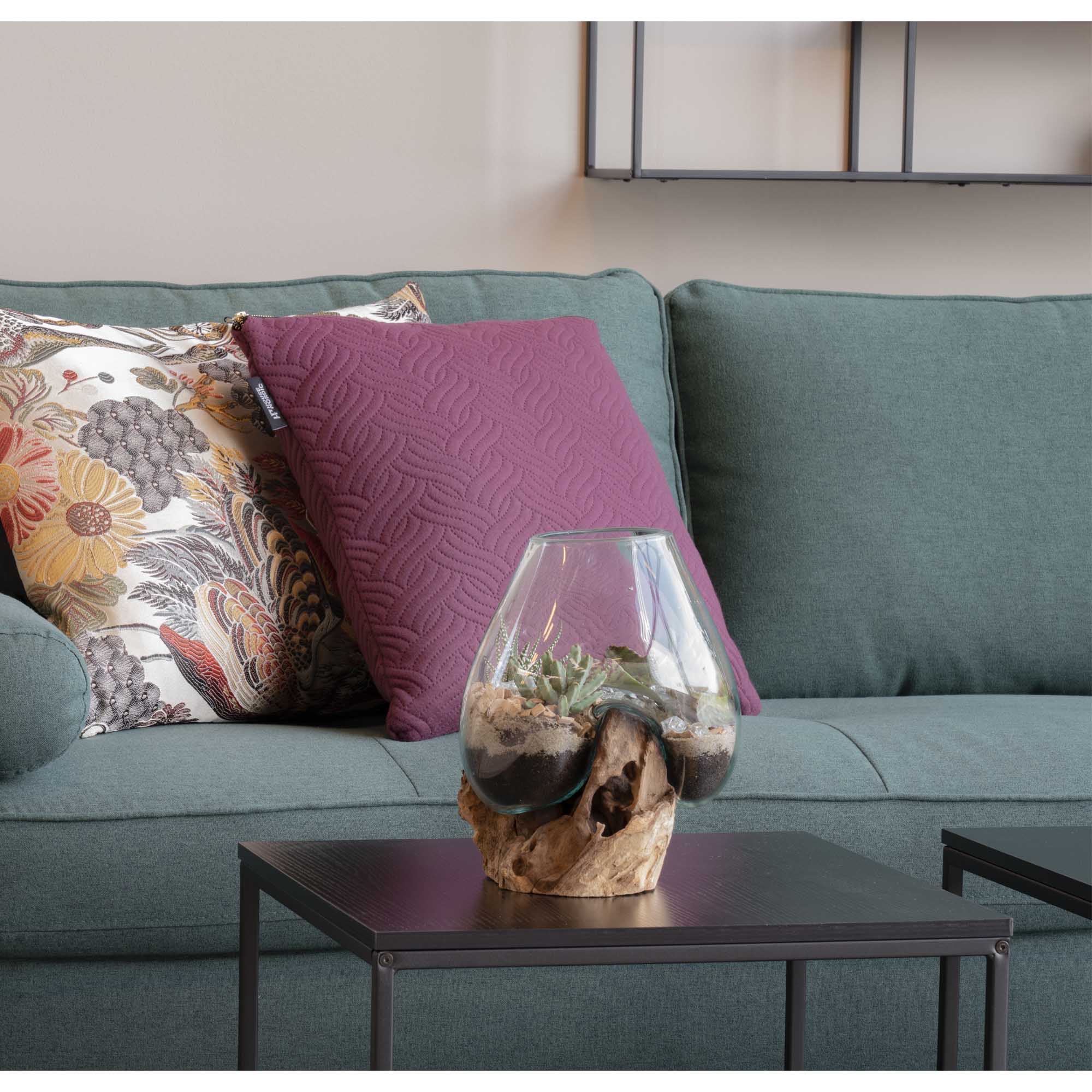 San Marino Waterdrop - Waterdrop, teak/glas, naturel H:15-20 cm