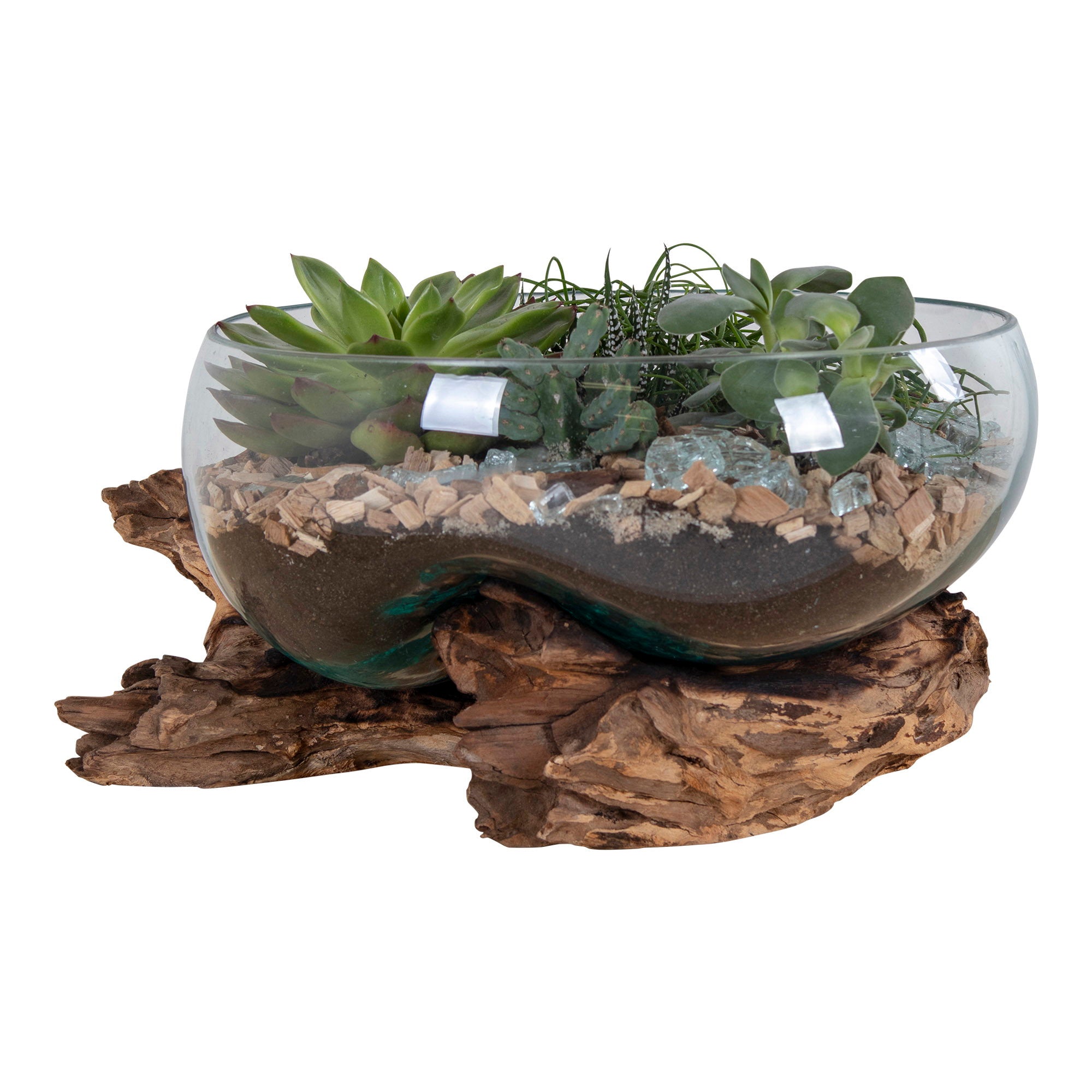 San Marino Waterdrop - Waterdrop, teak/glas, naturel H:20 cm