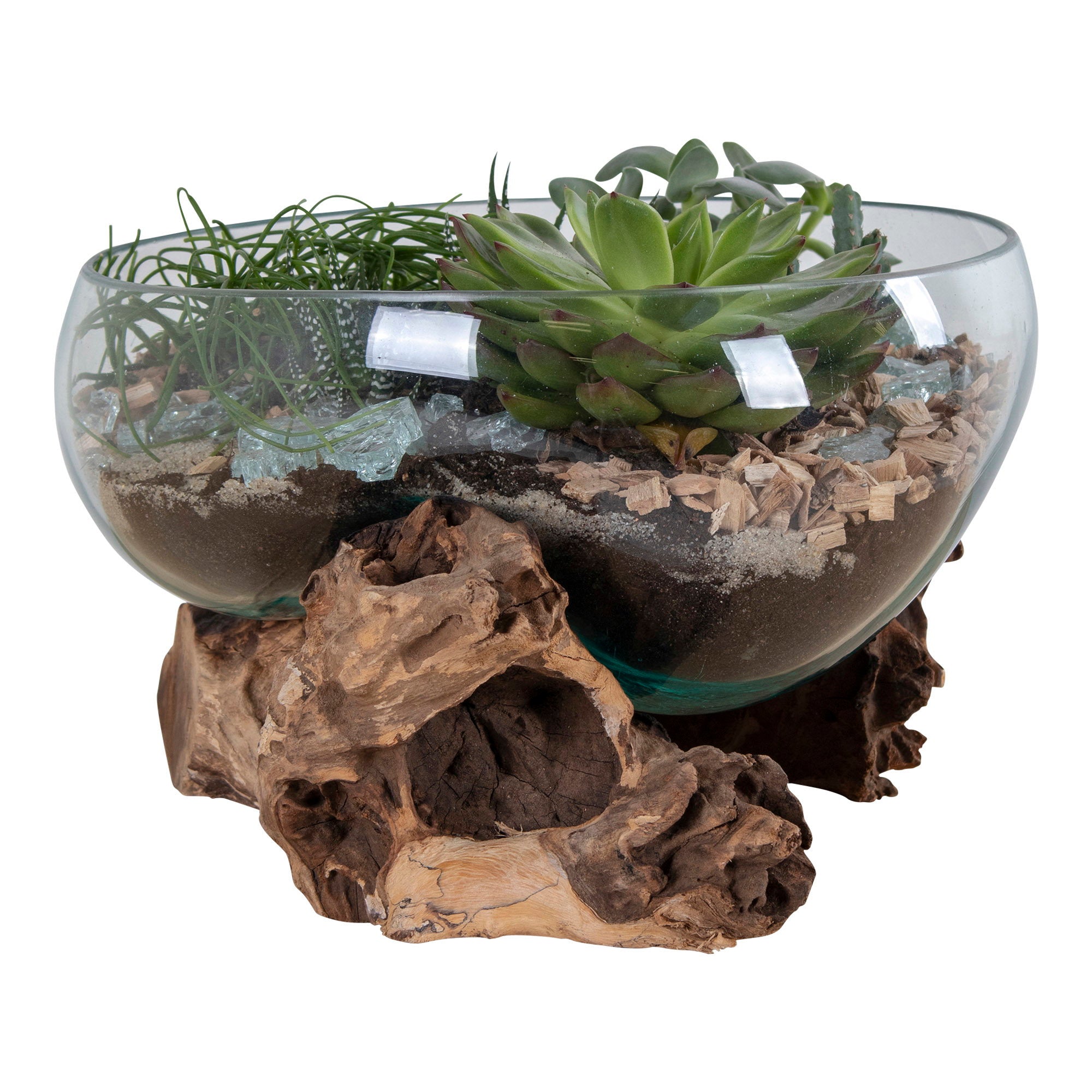San Marino Waterdrop - Waterdrop, teak/glas, naturel H:20 cm
