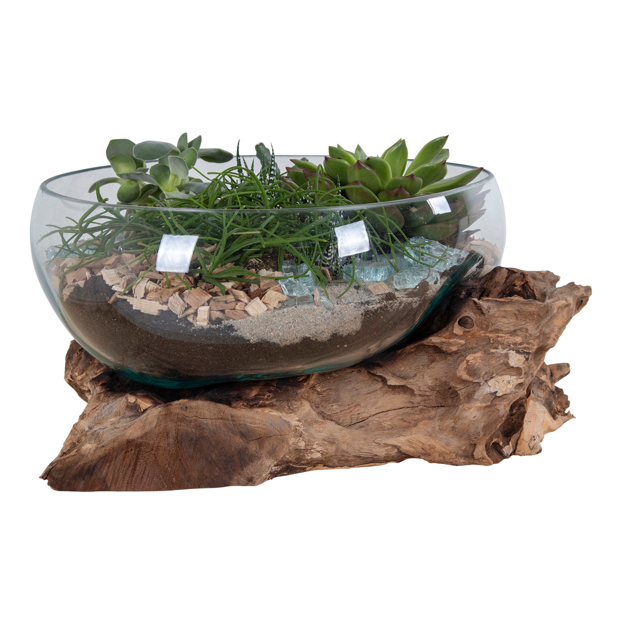 San Marino Waterdrop - Waterdrop, teak/glas, naturel H:20 cm