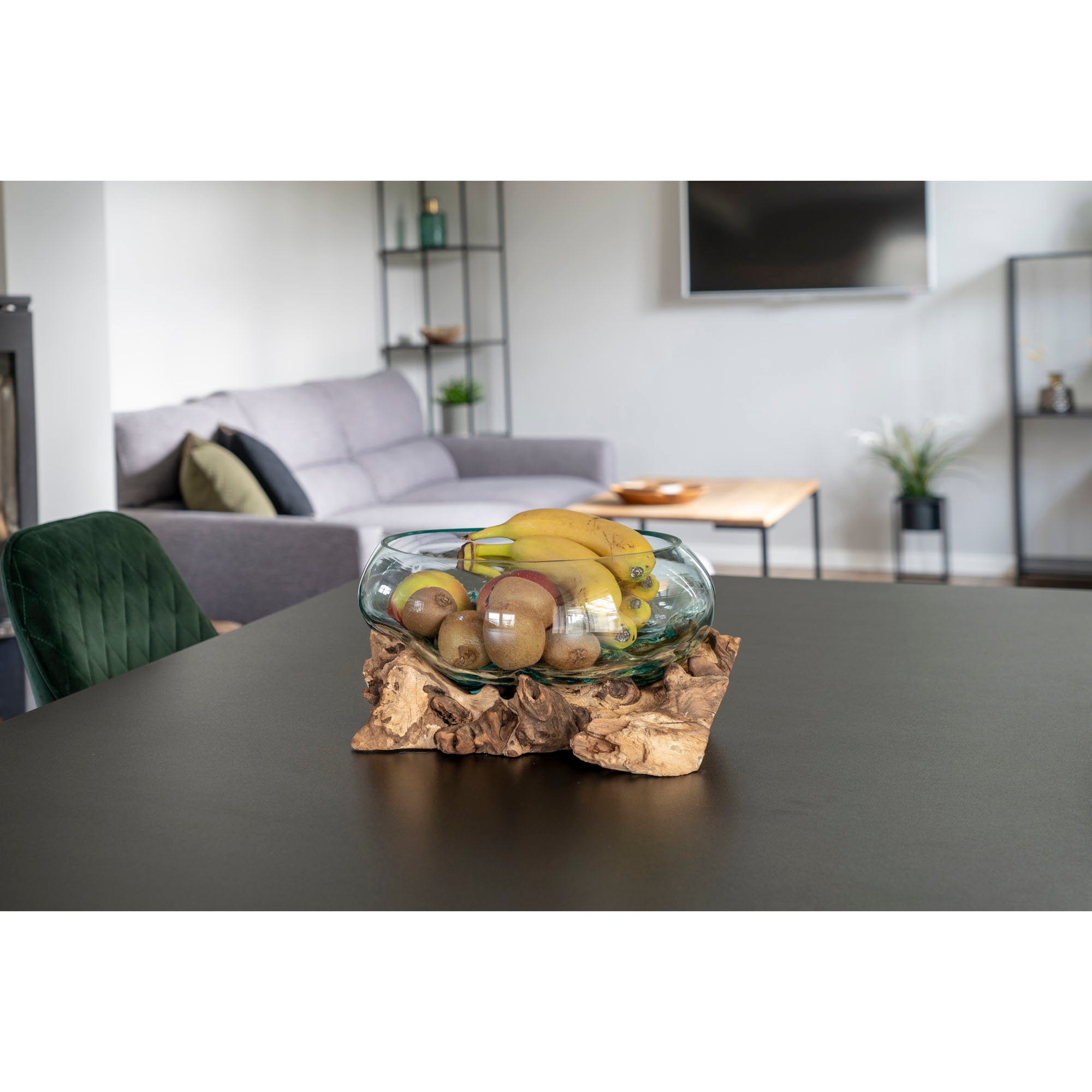 San Marino Waterdrop - Waterdrop, teak/glas, naturel H:20 cm