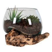 San Marino Waterdrop - Waterdrop, teak/glas, naturel H:15 cm