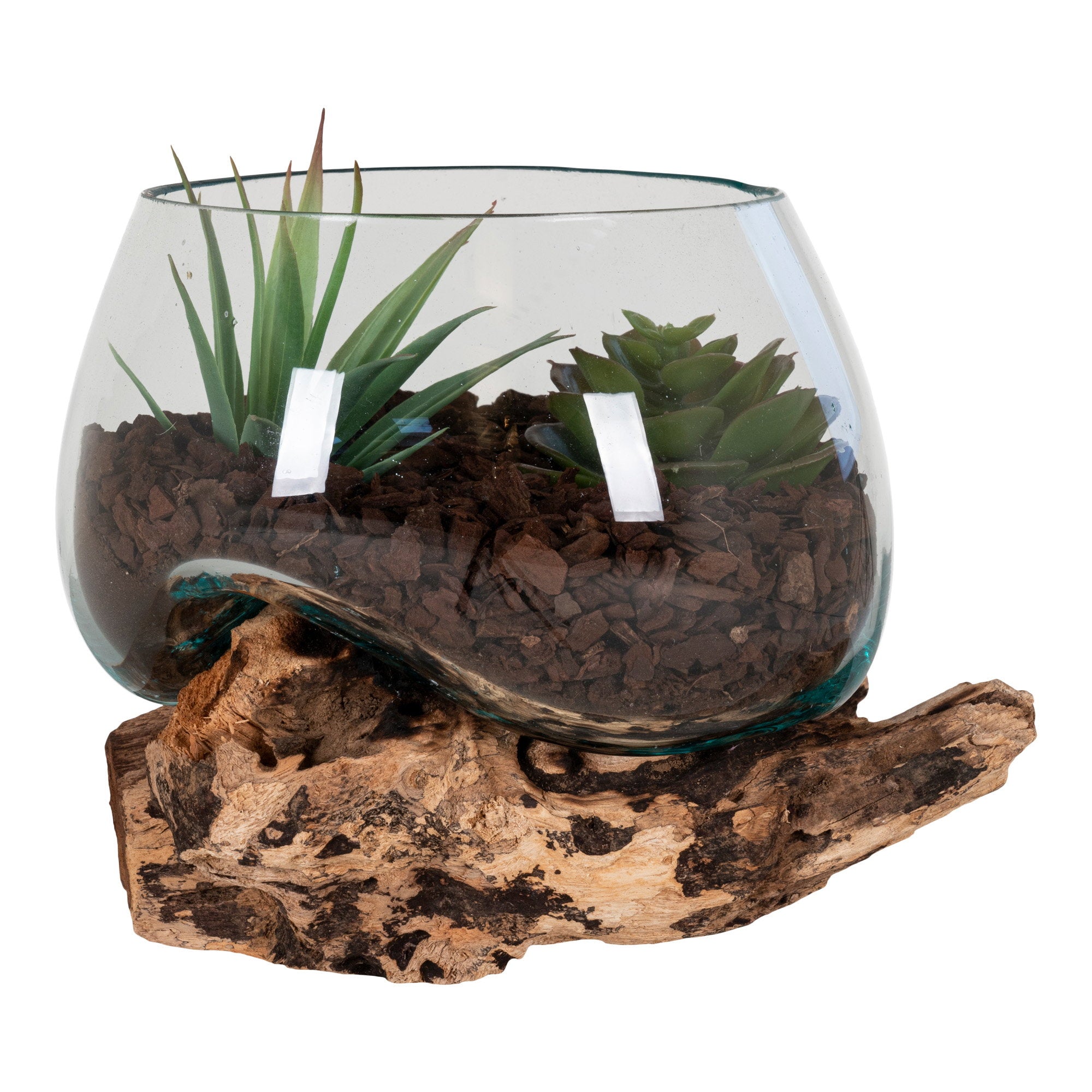 San Marino Waterdrop - Waterdrop, teak/glas, naturel H:15 cm