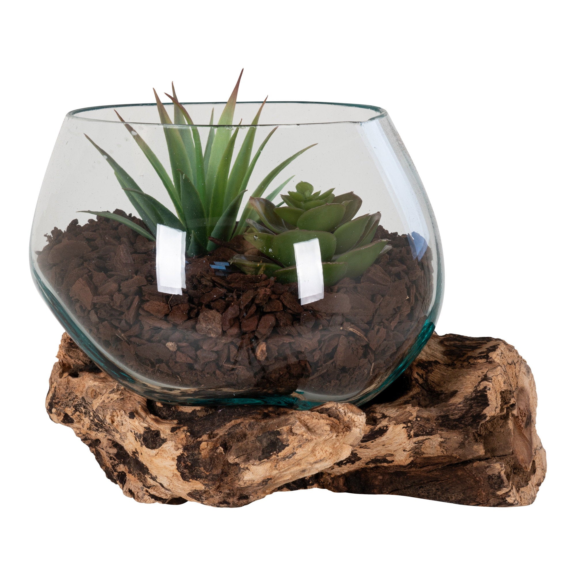 San Marino Waterdrop - Waterdrop, teak/glas, naturel H:15 cm