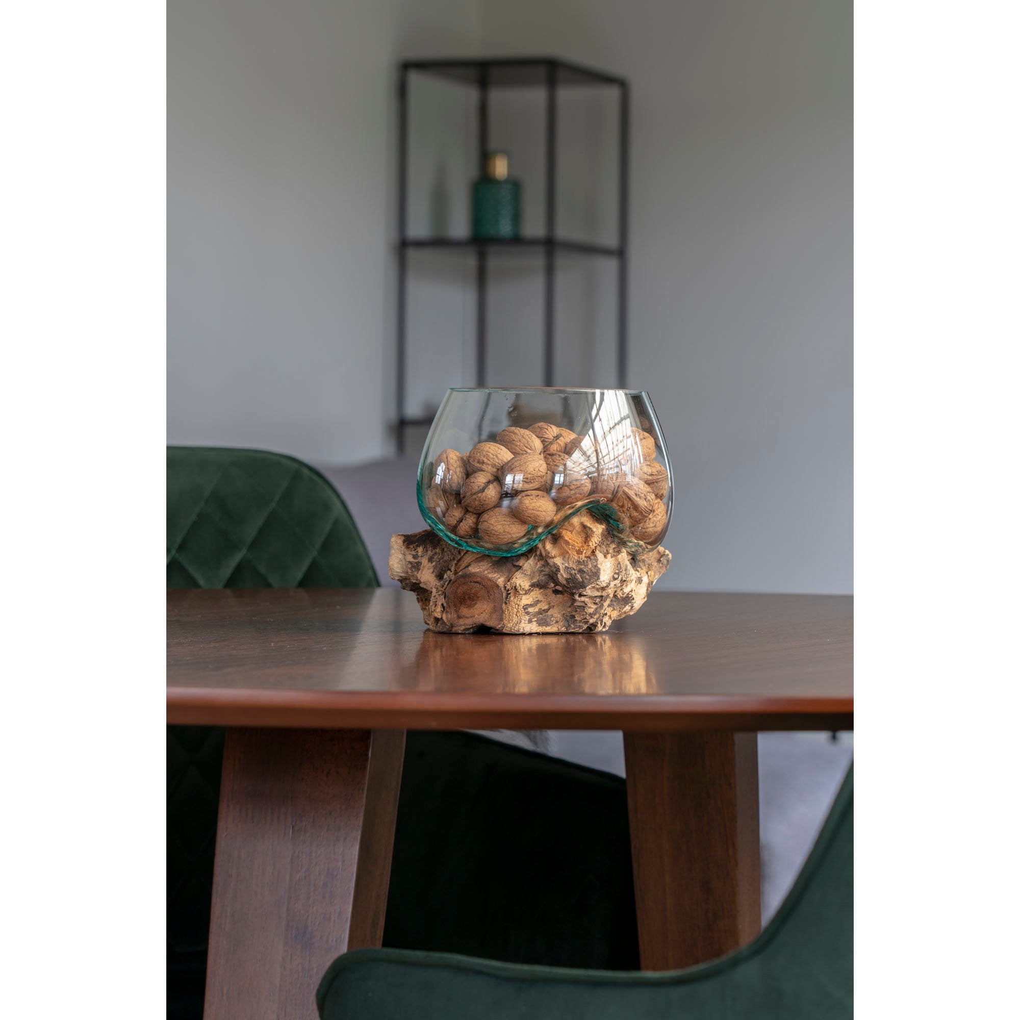 San Marino Waterdrop - Waterdrop, teak/glas, naturel H:15 cm