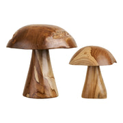 Kodi decoratieve paddenstoelen - decoratieve paddenstoelen, teak, naturel, set van 2