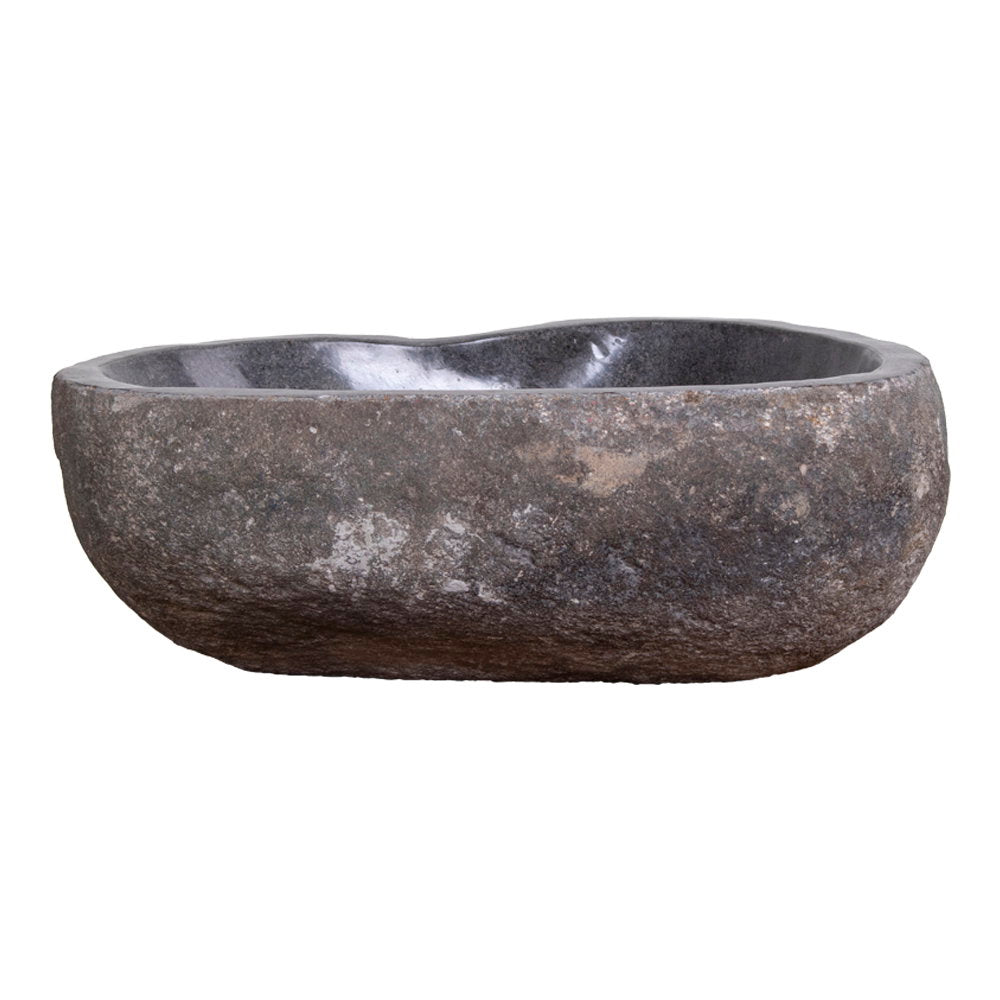 Donau Riverstone-wastafel - wastafel, riviersteen, naturel 35x40x15 cm