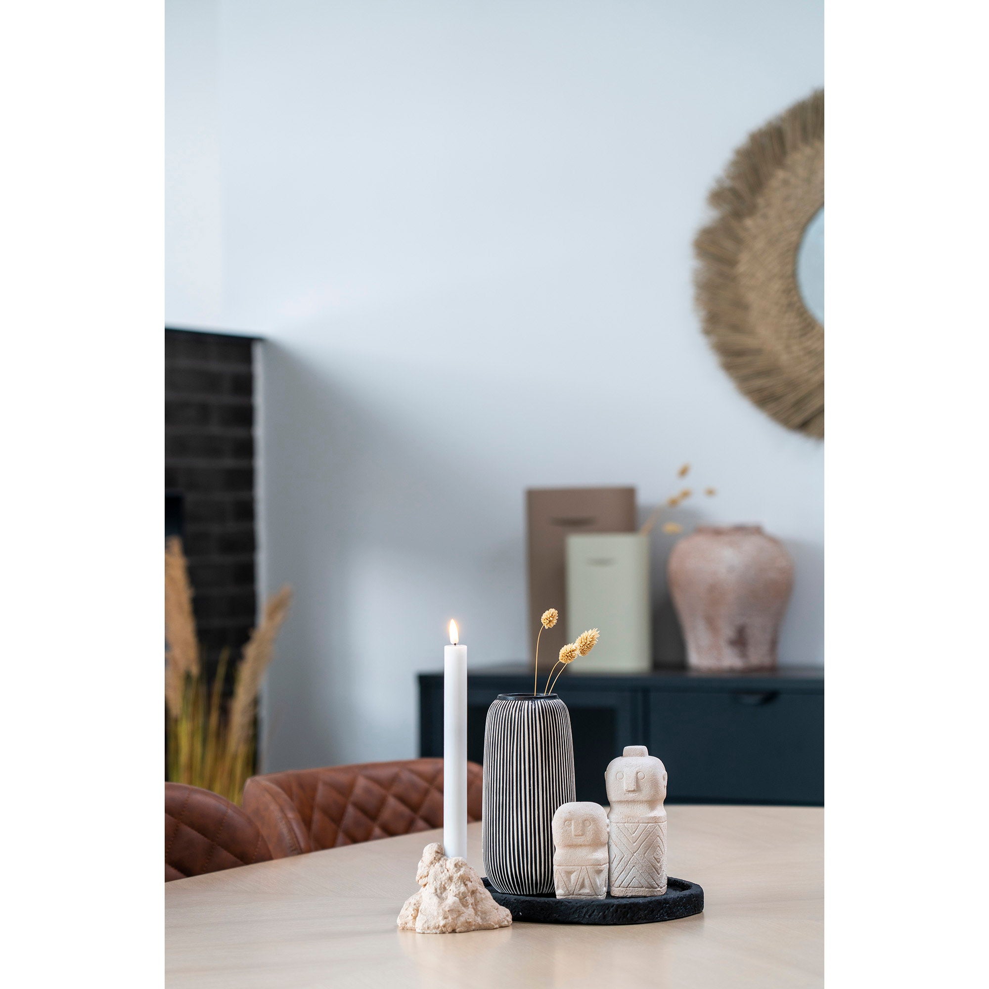 Dienblad - Dienblad, cement, zwart, 26,5x26x2 cm