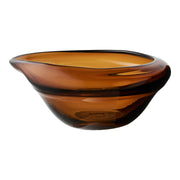 Kom - Kom, mondgeblazen glas, gerookt bruin 29x26x11 cm