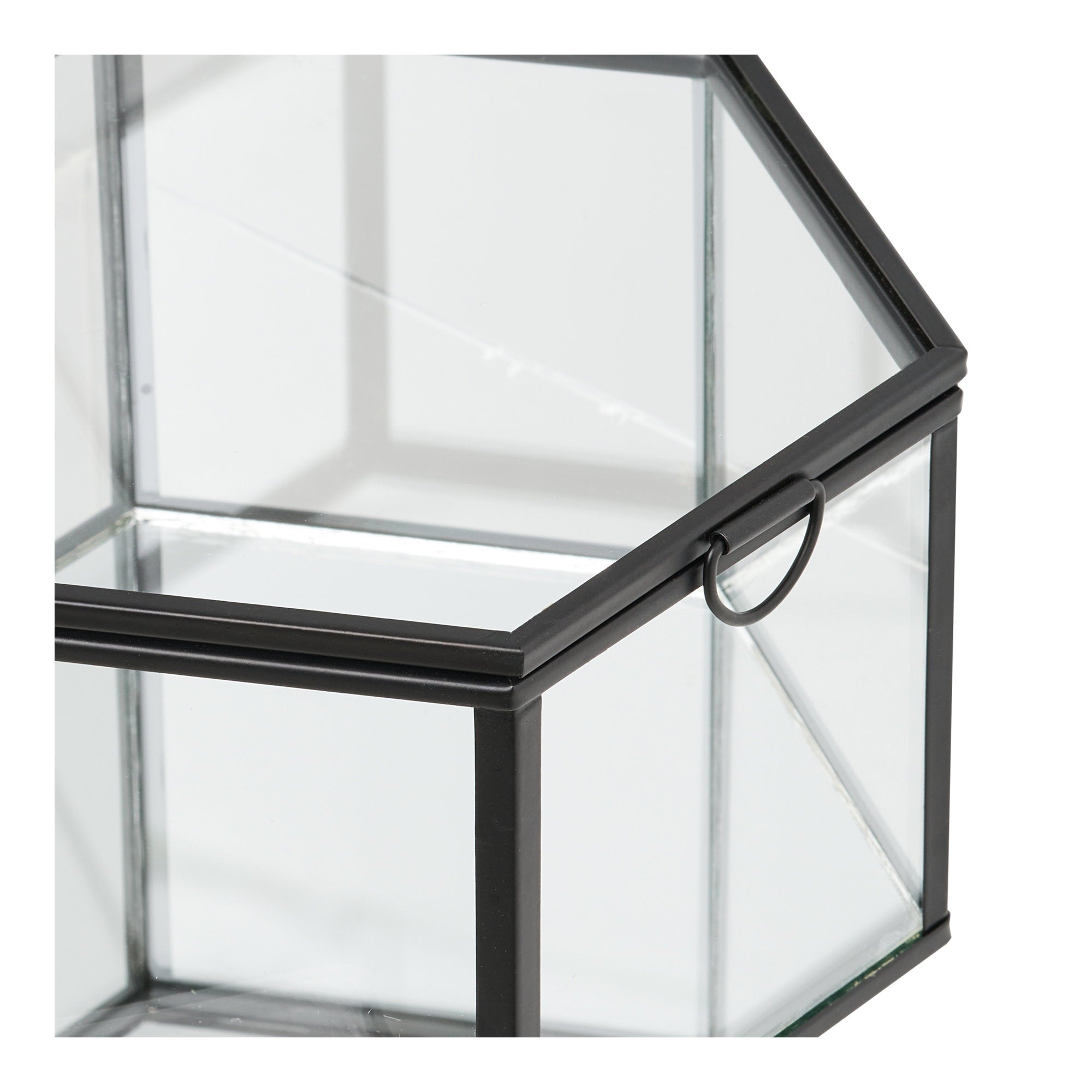 Torpe Box - doos, glas/metaal, helder/zwart, set van 2