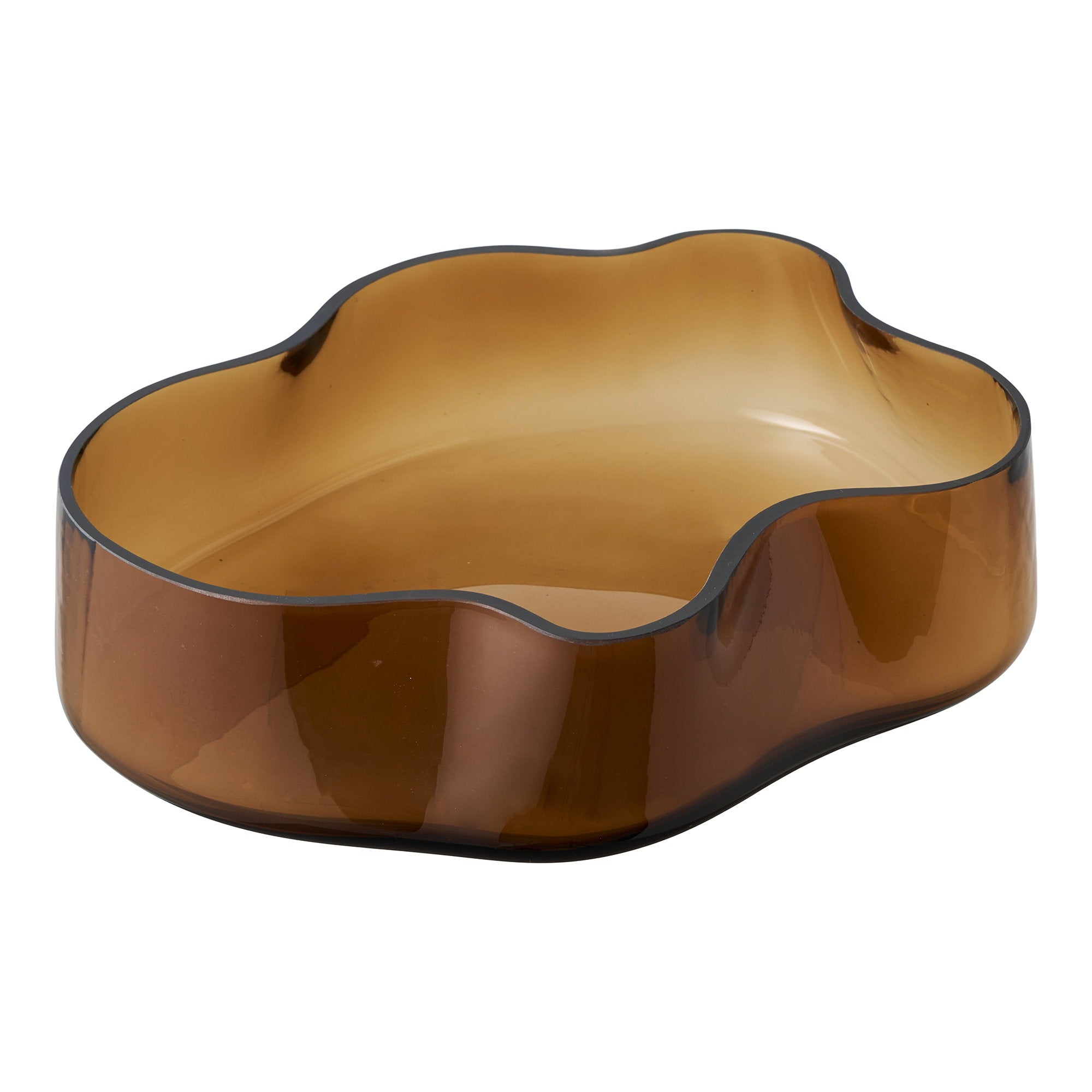 Dienblad - Dienblad, glas, gerookt bruin 29,5x24x7 cm