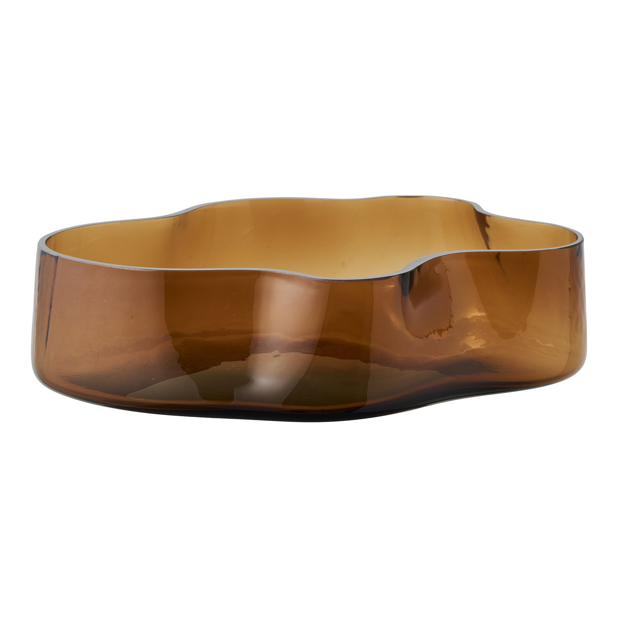 Dienblad - Dienblad, glas, gerookt bruin 29,5x24x7 cm